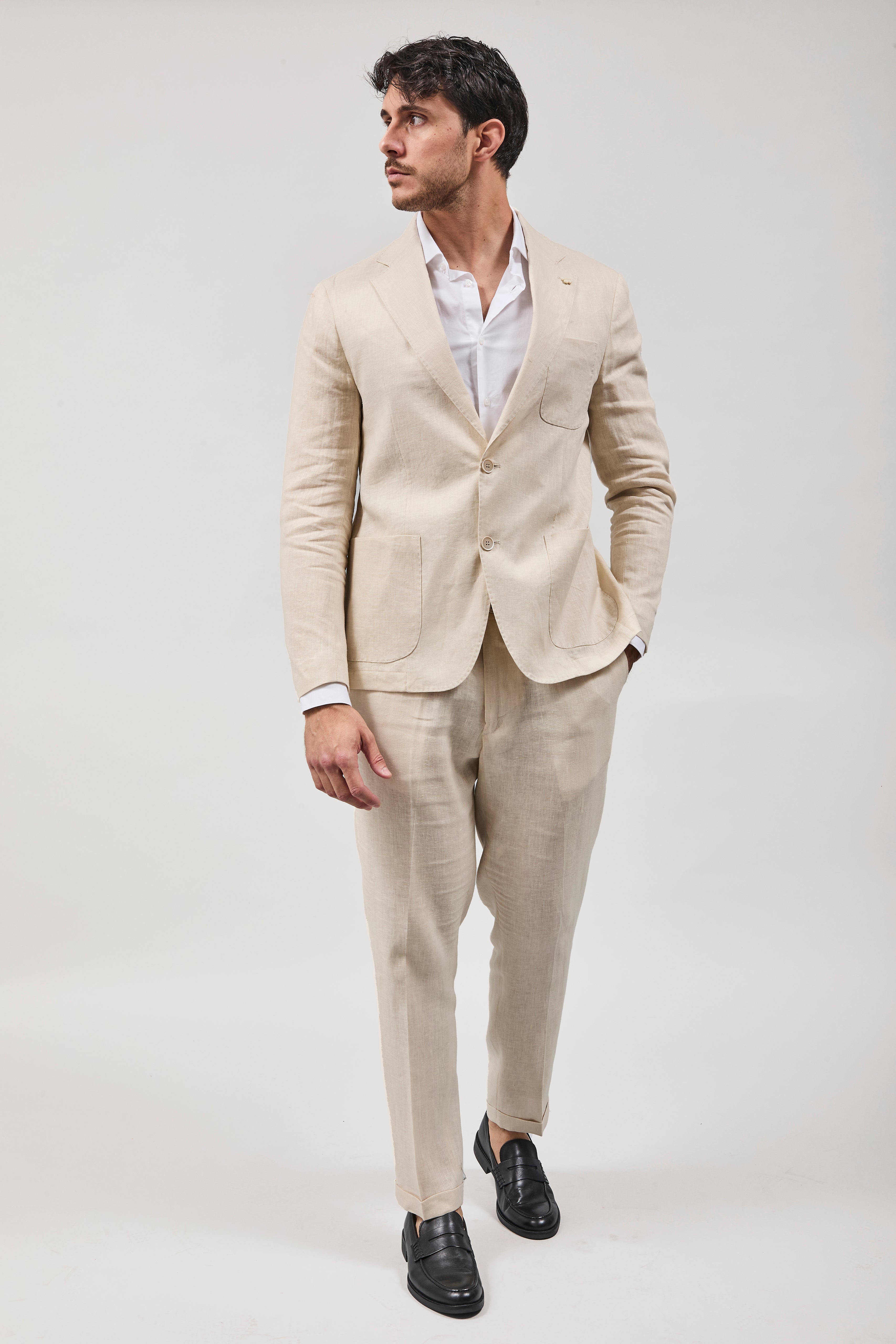 Giacca Over-d Lino Beige G53