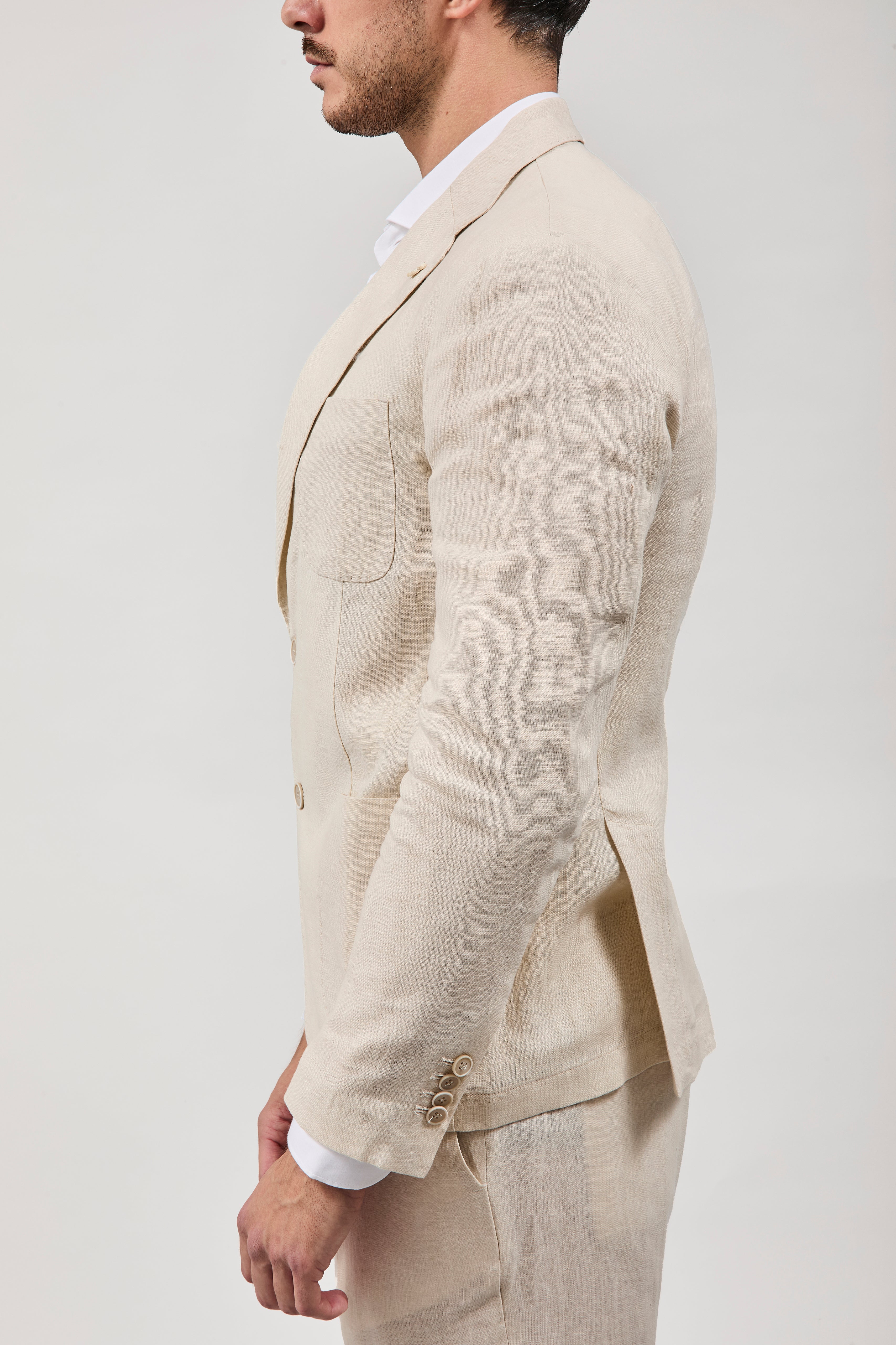 Giacca Over-d Lino Beige G53