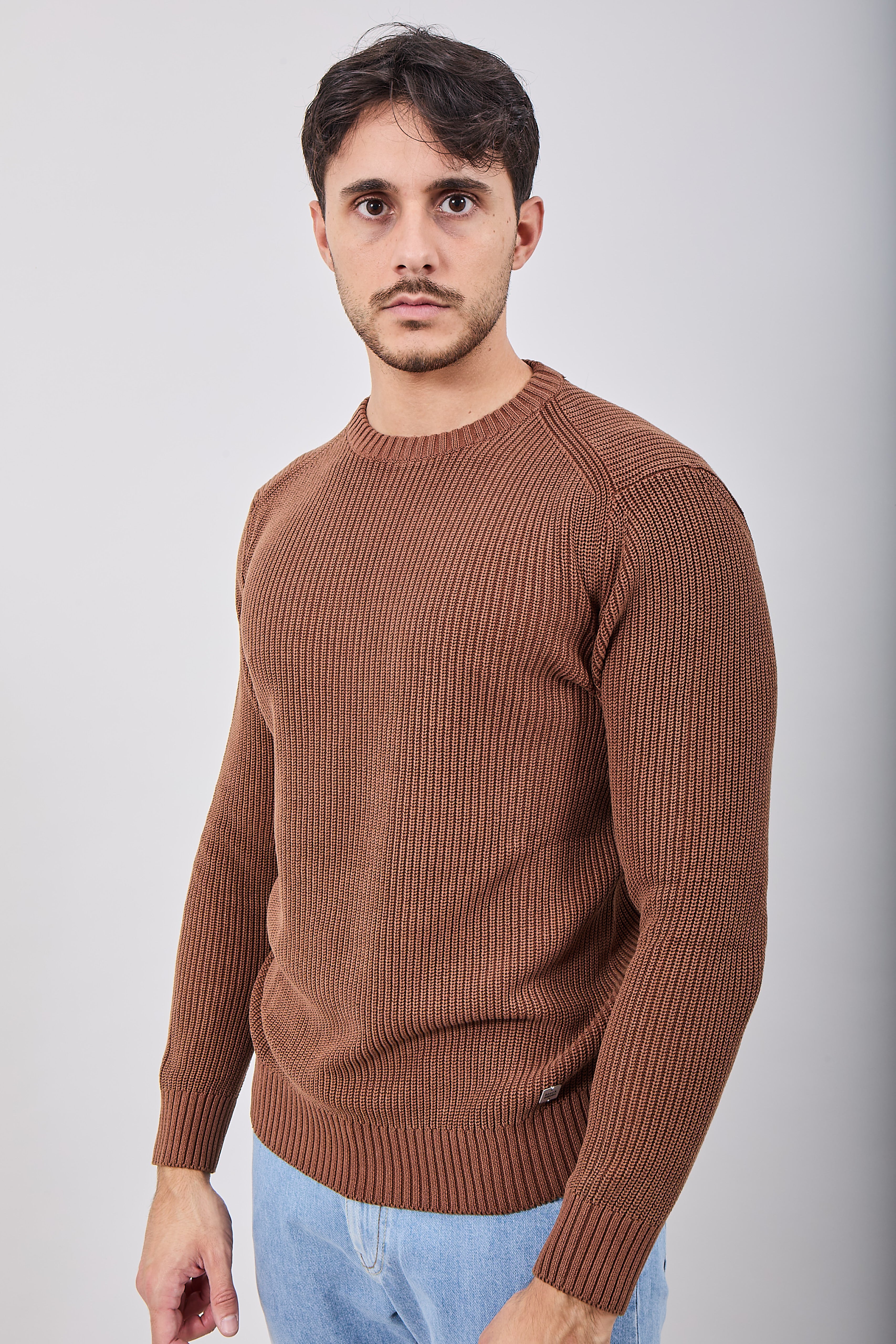 Maglione Block Eleven Stone Caffè