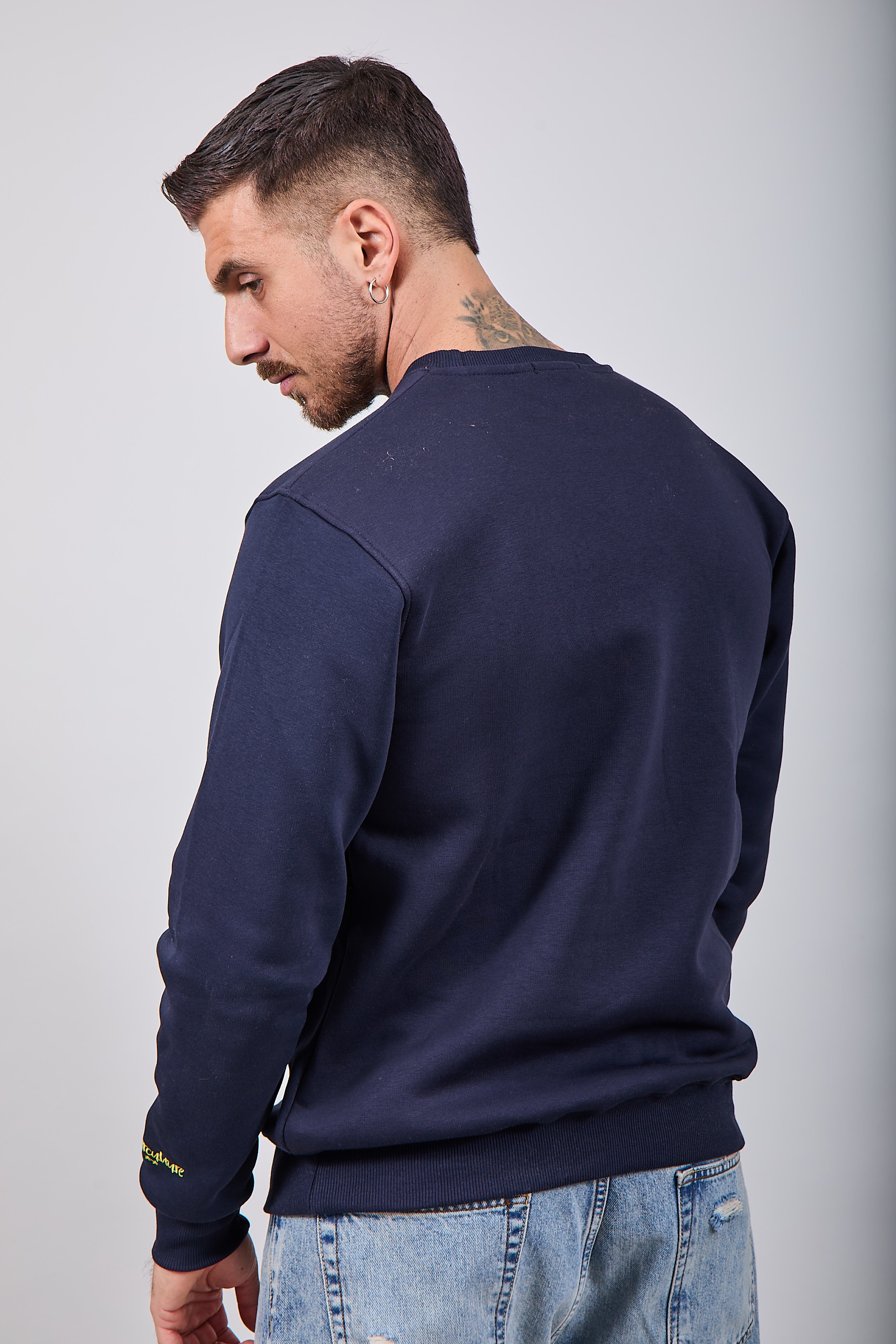 Felpa Superculture Girocollo Blu A1391 (12218721534292)