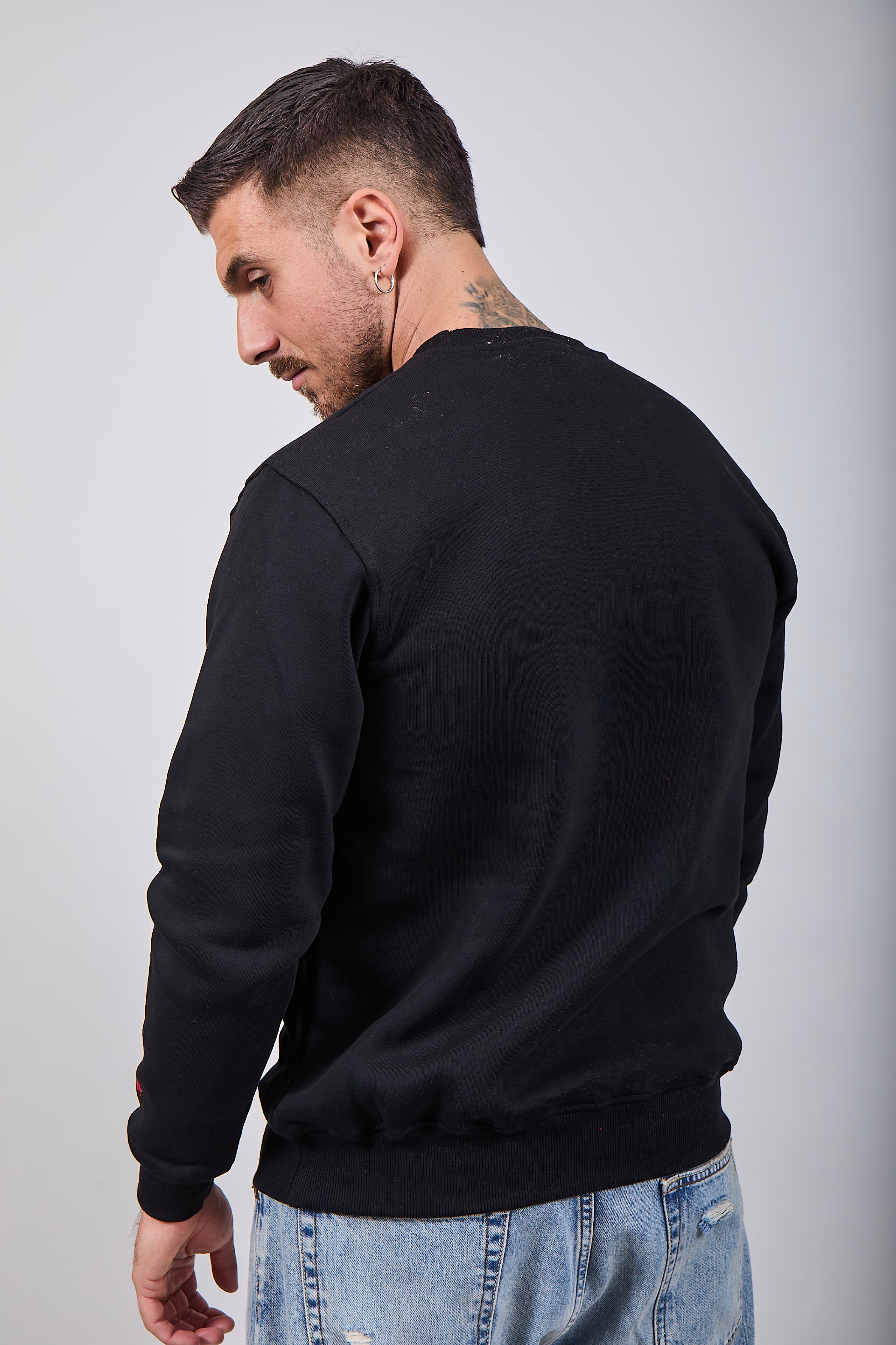 Felpa Superculture Girocollo Nera A1359 (12218700235092)
