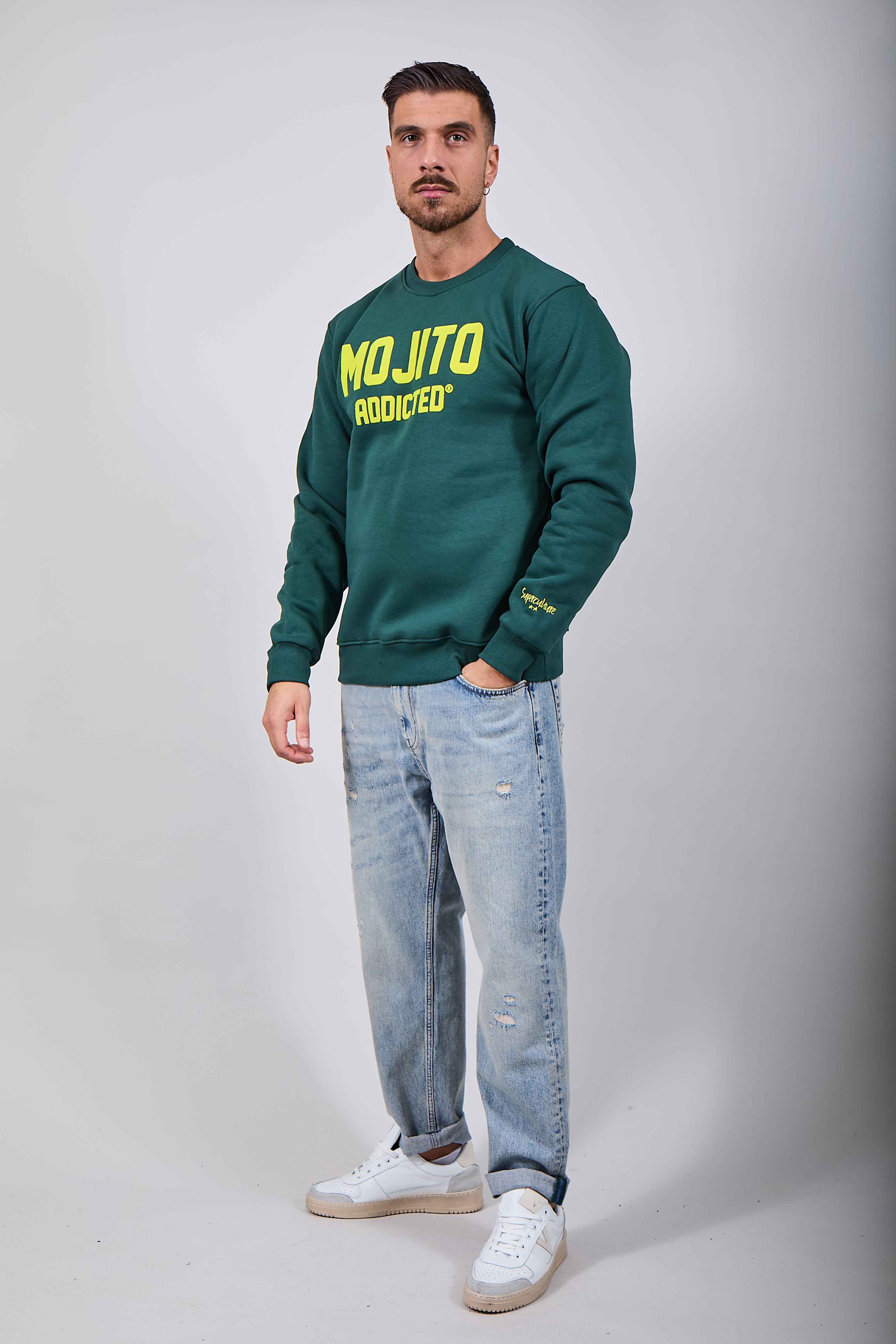 Felpa Superculture Girocollo Verde Bosco A1377 (12218660028756)