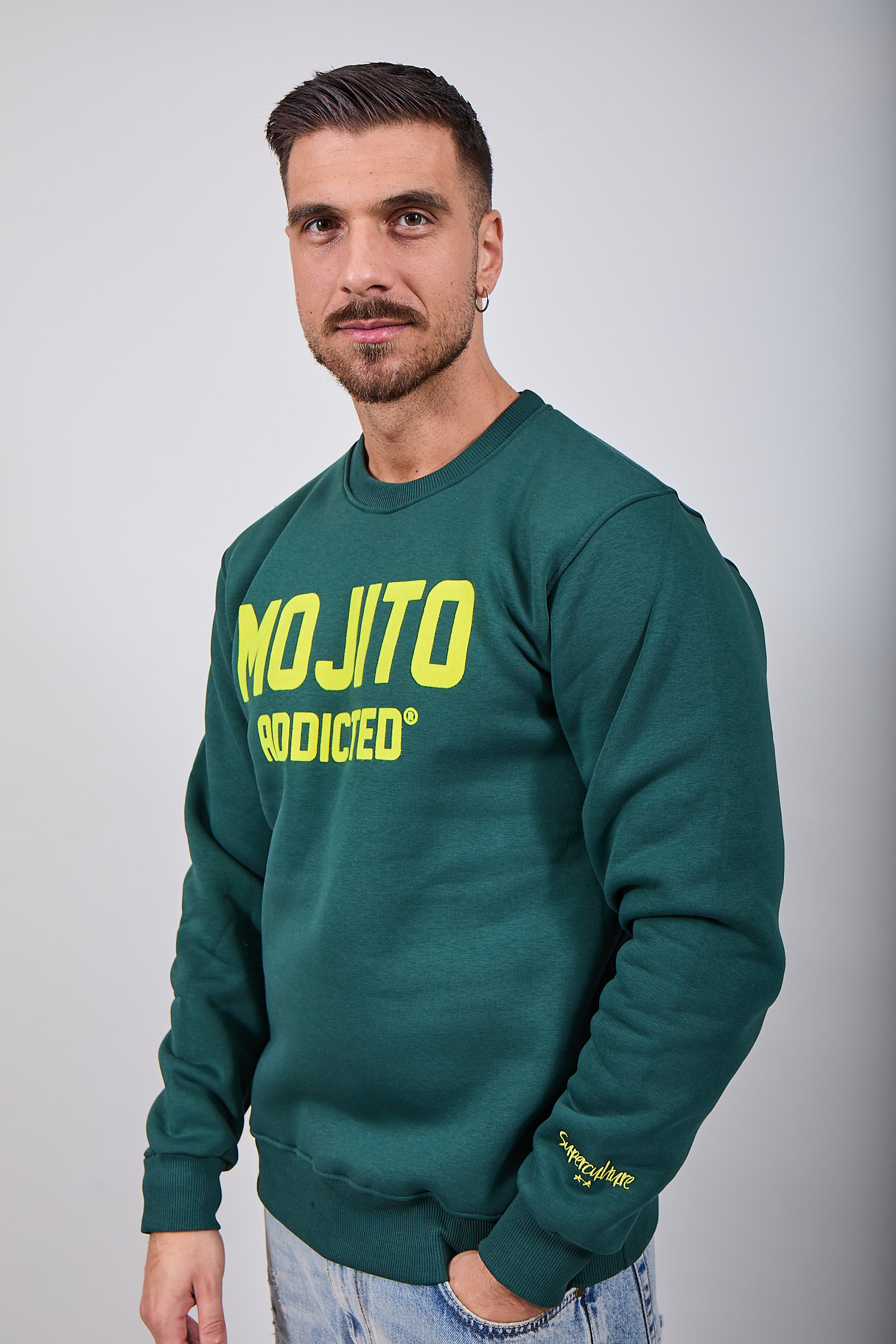 Felpa Superculture Girocollo Verde Bosco A1377 (12218660028756)