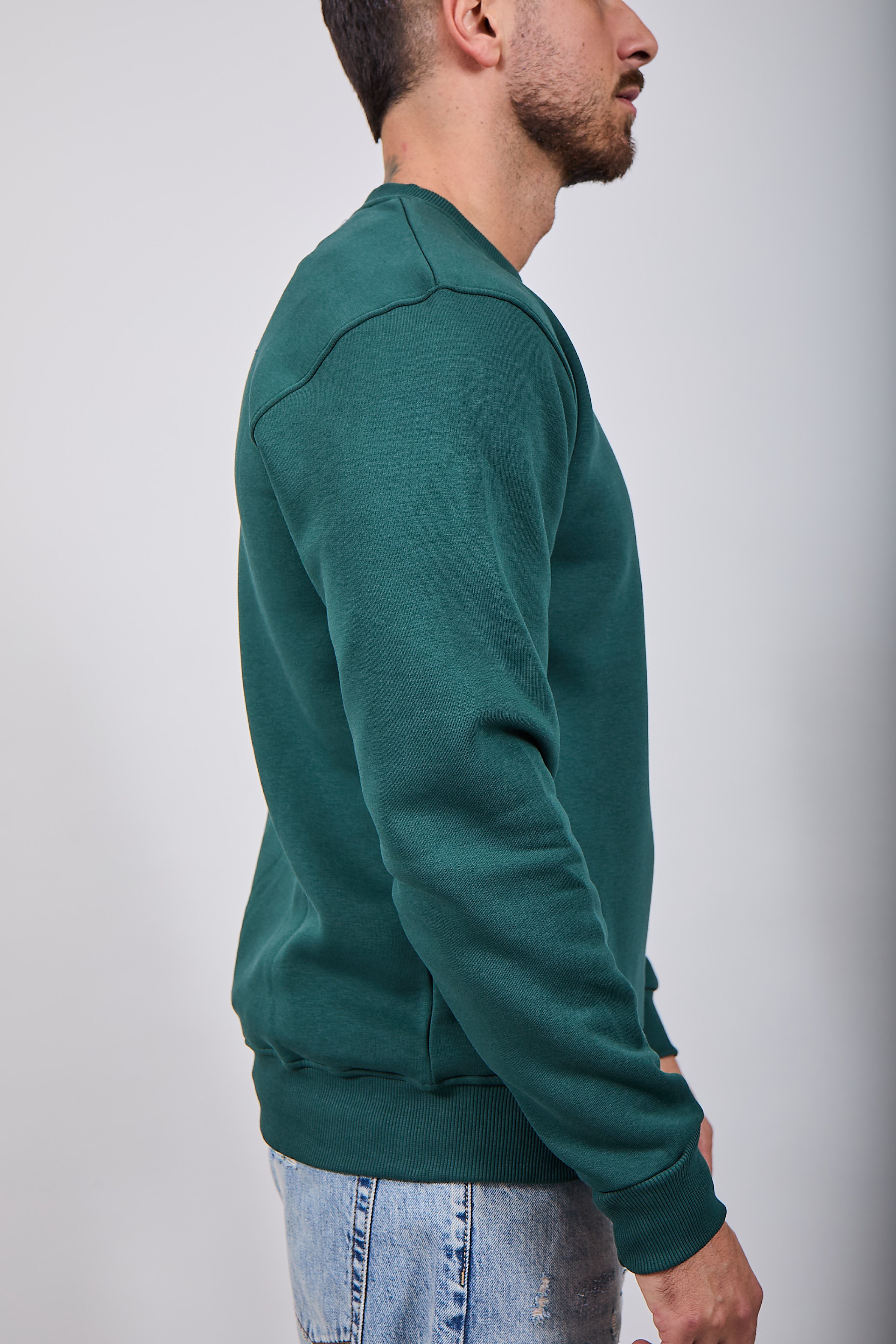 Felpa Superculture Girocollo Verde Bosco A1327 (12218718519636)