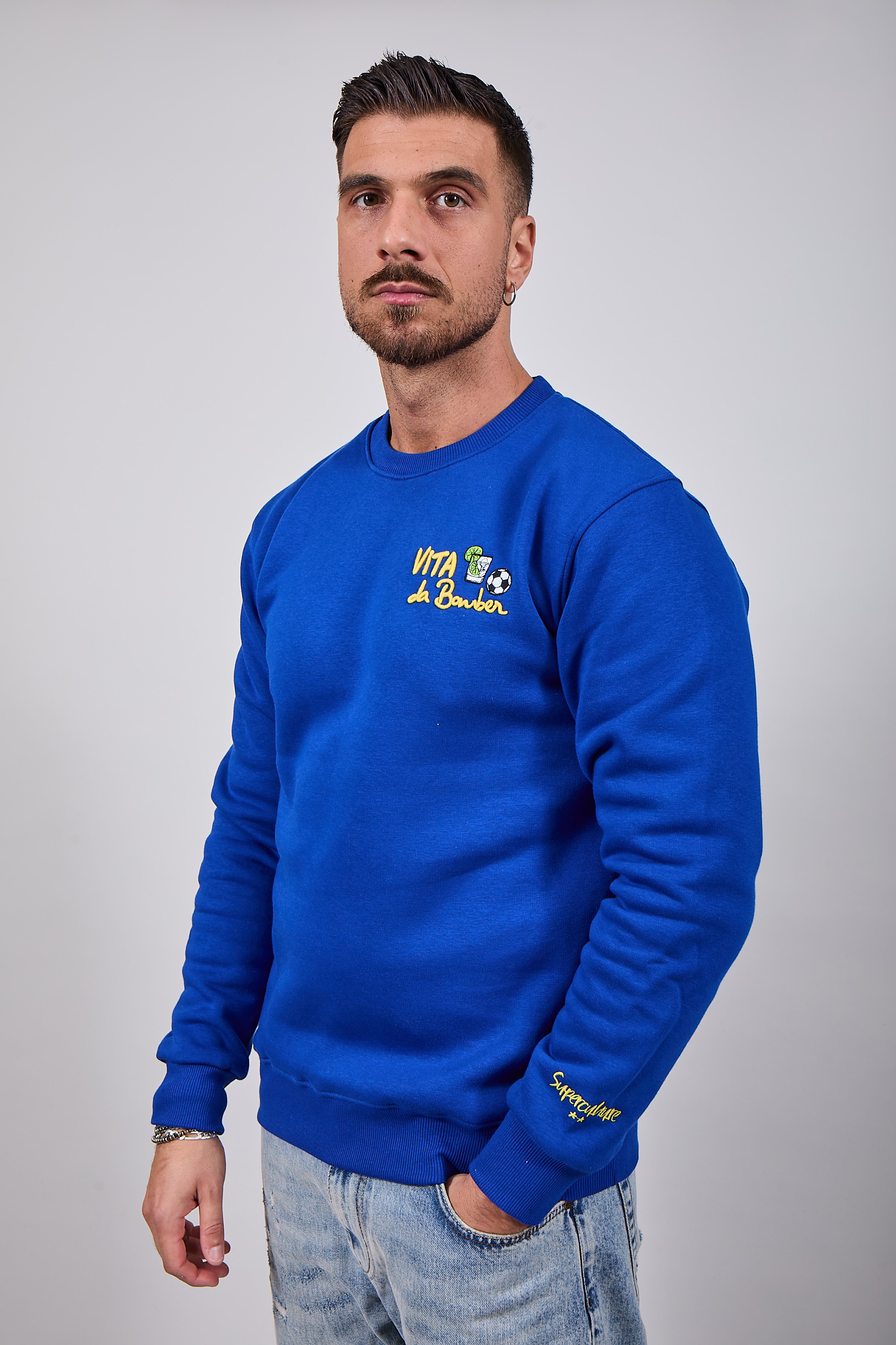 Felpa Superculture Girocollo Royal A1391 (12218720747860)