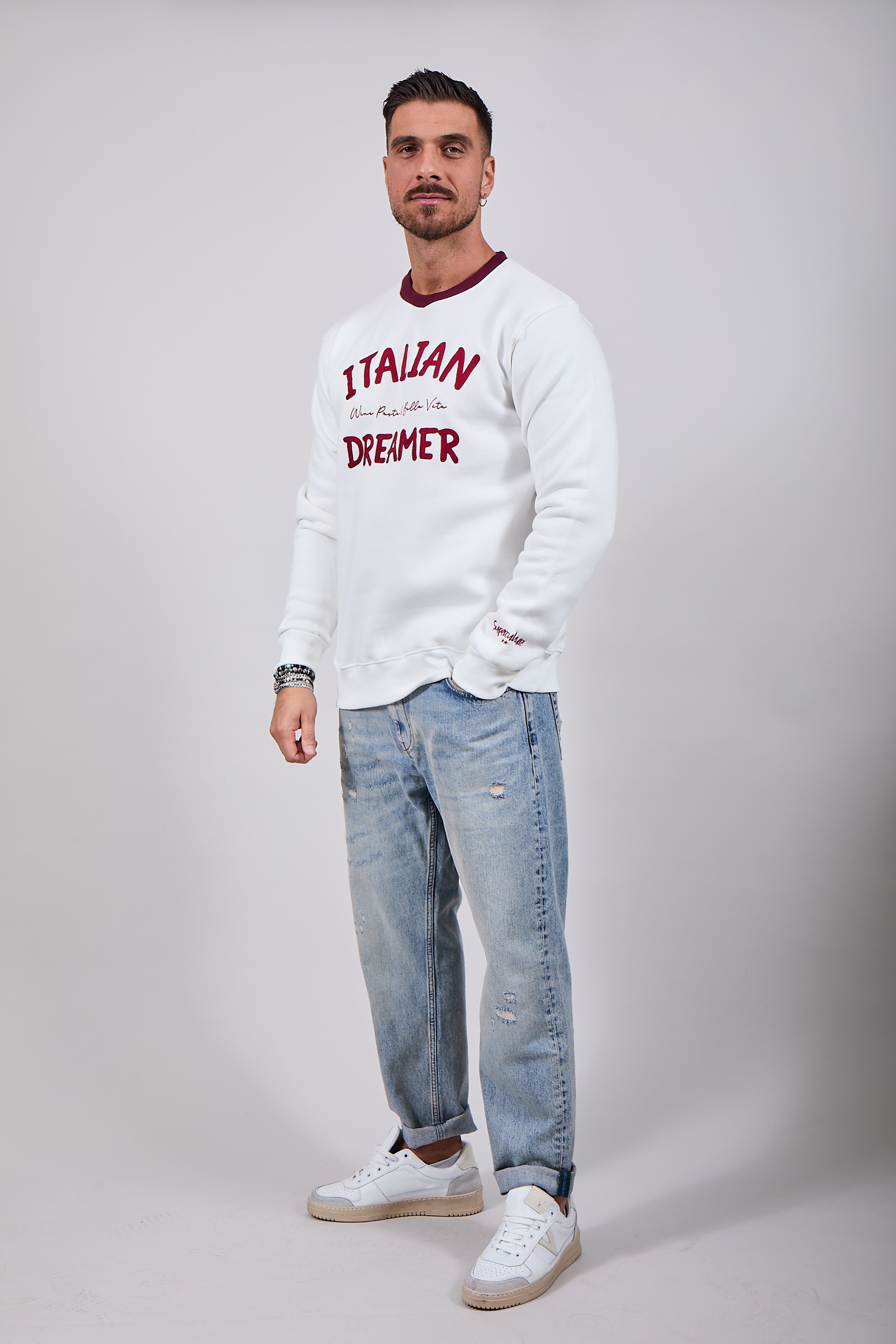 Felpa Superculture Girocollo Bianca A1361 (12218716520788)