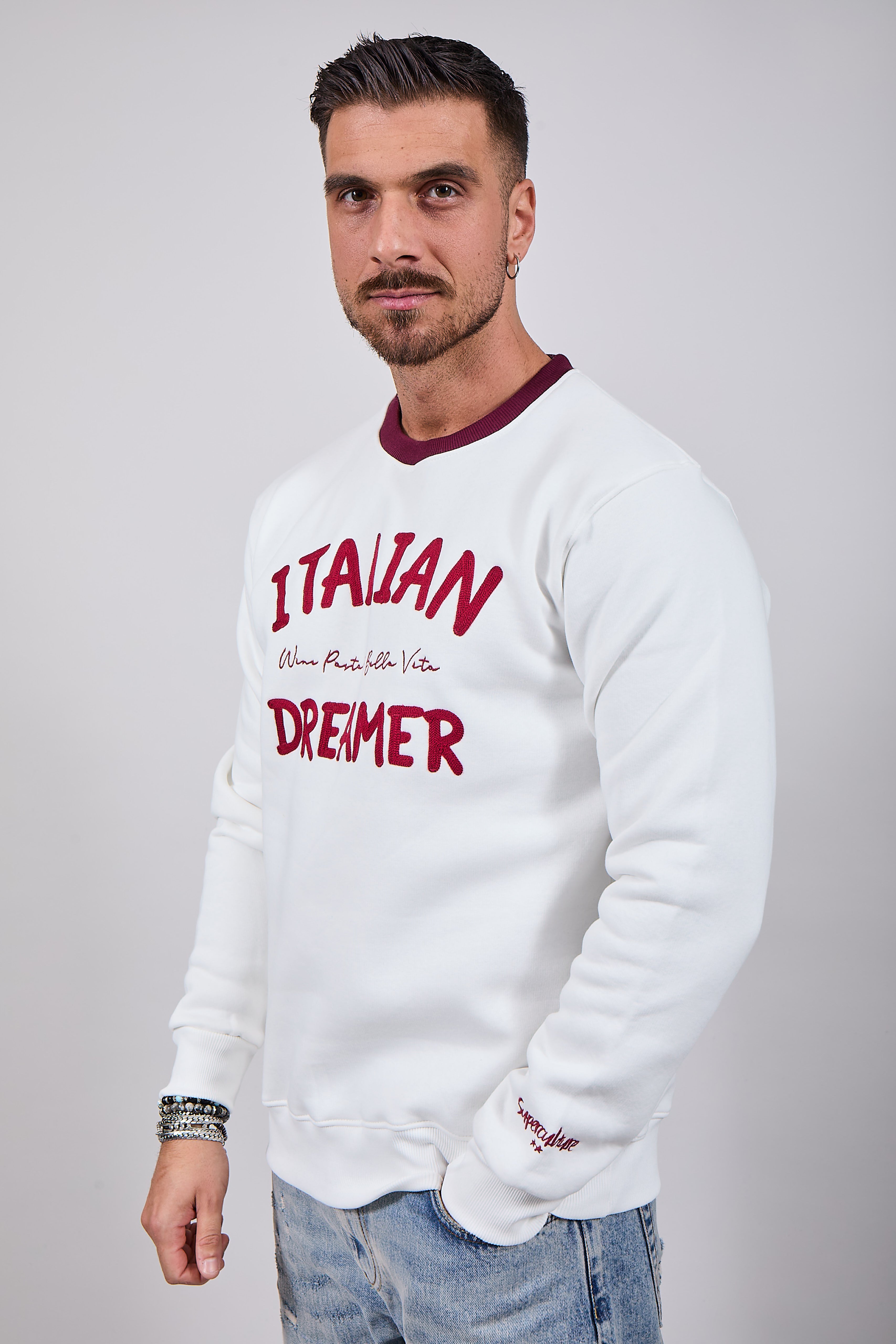 Felpa Superculture Girocollo Bianca A1361 (12218716520788)