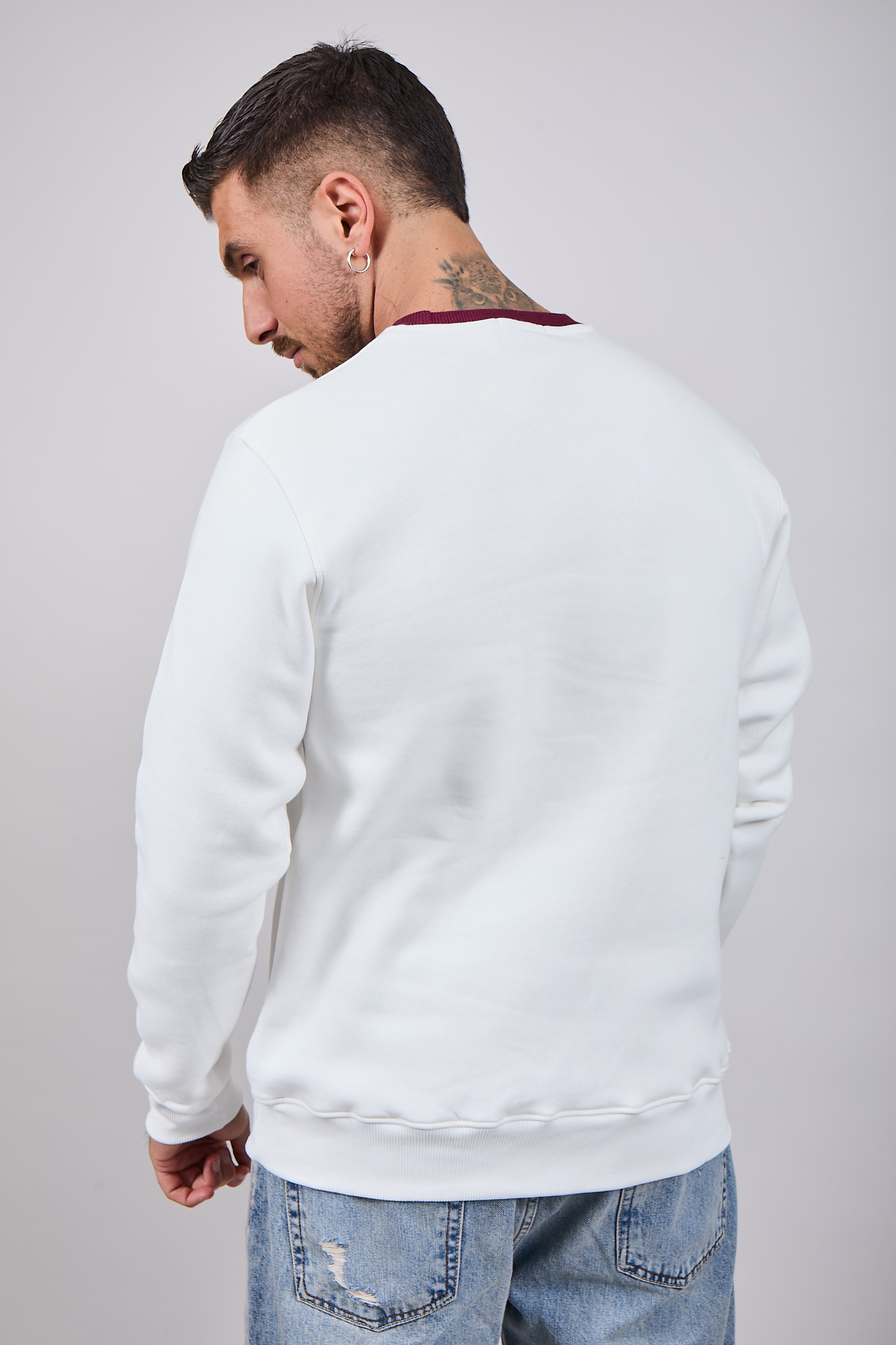 Felpa Superculture Girocollo Bianca A1361 (12218716520788)