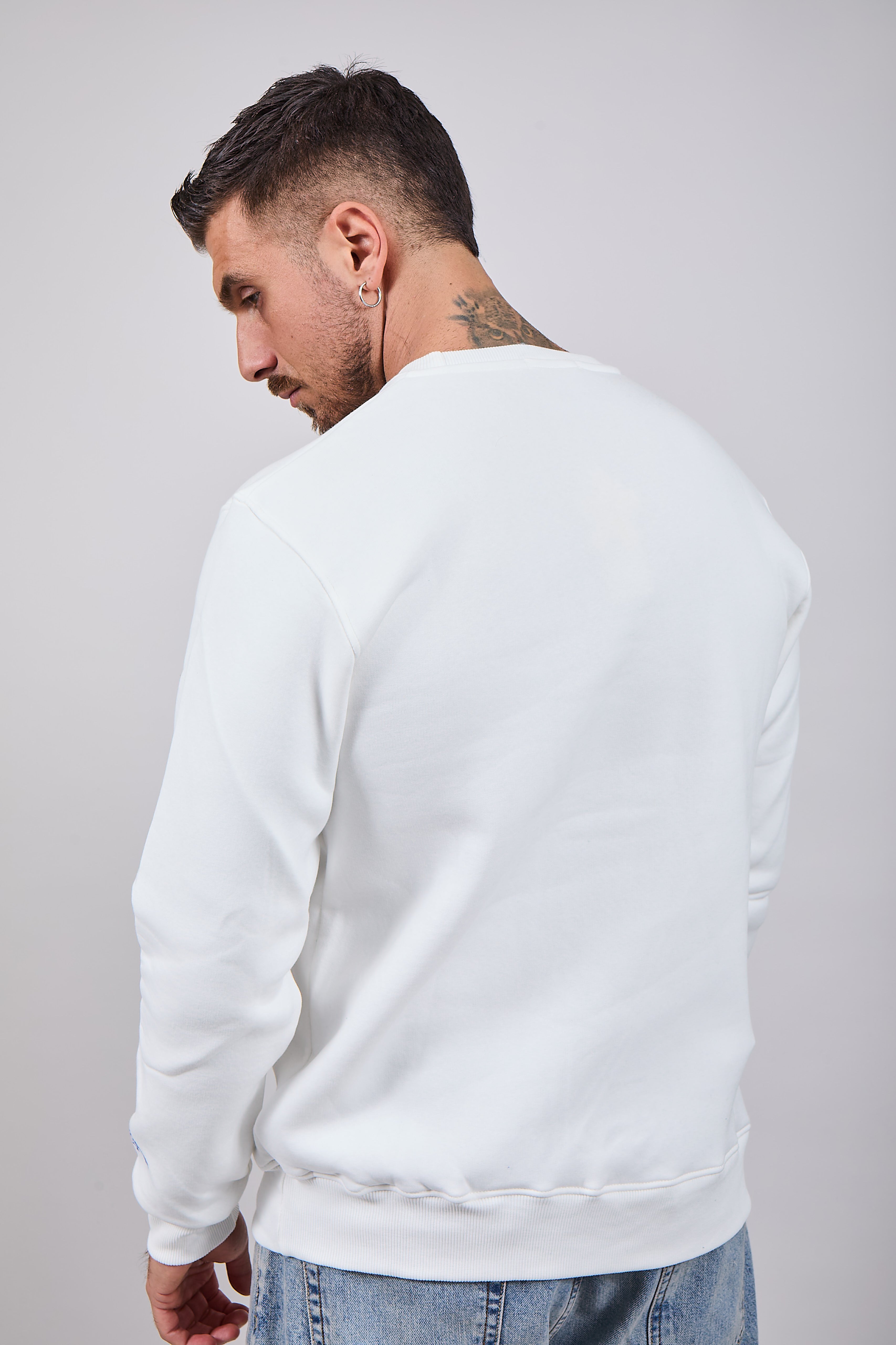 Felpa Superculture Girocollo Bianca A1369 (12218673103188)