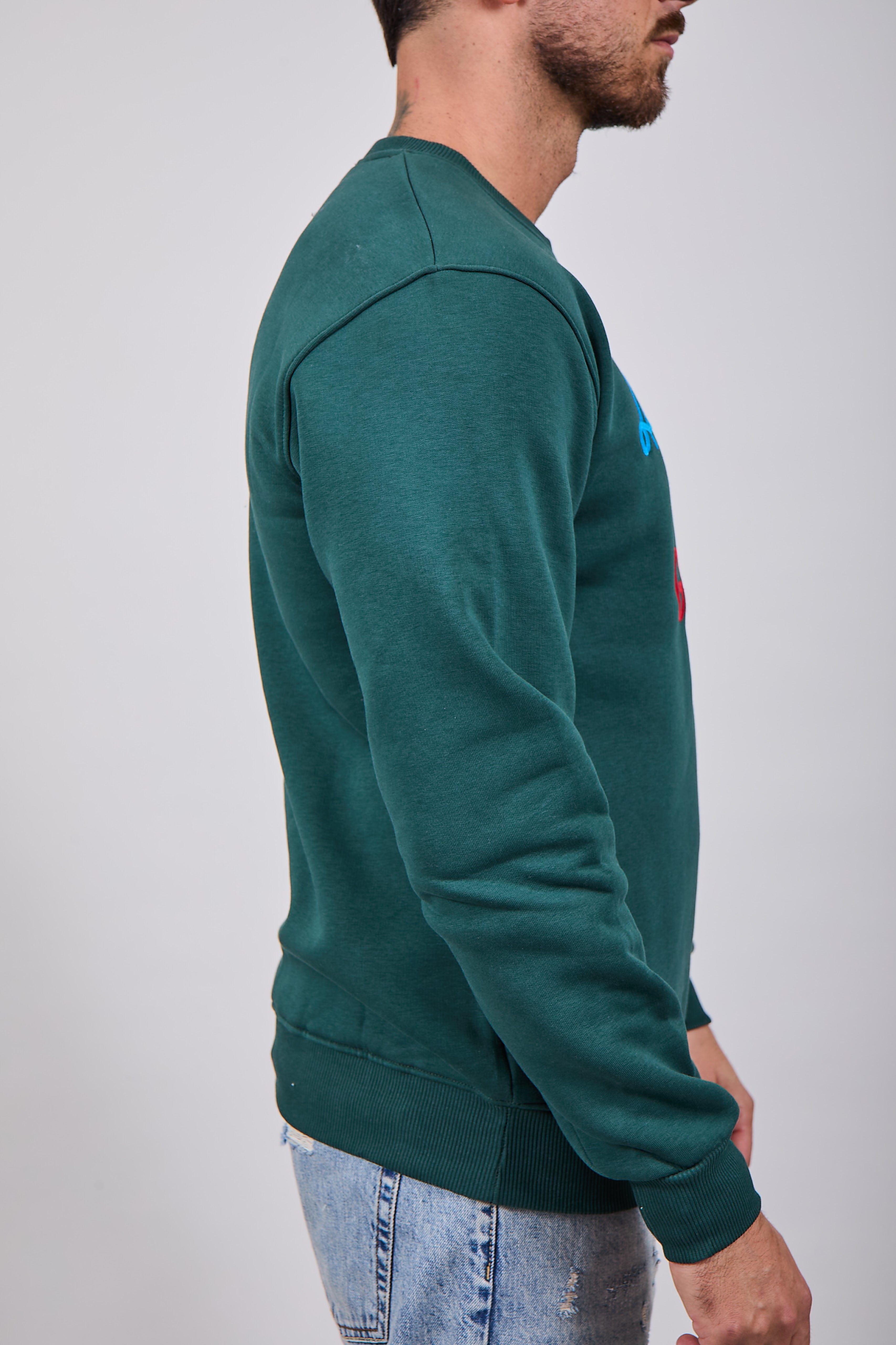 Felpa Superculture Girocollo Verde Bosco A1357 (12218669302100)
