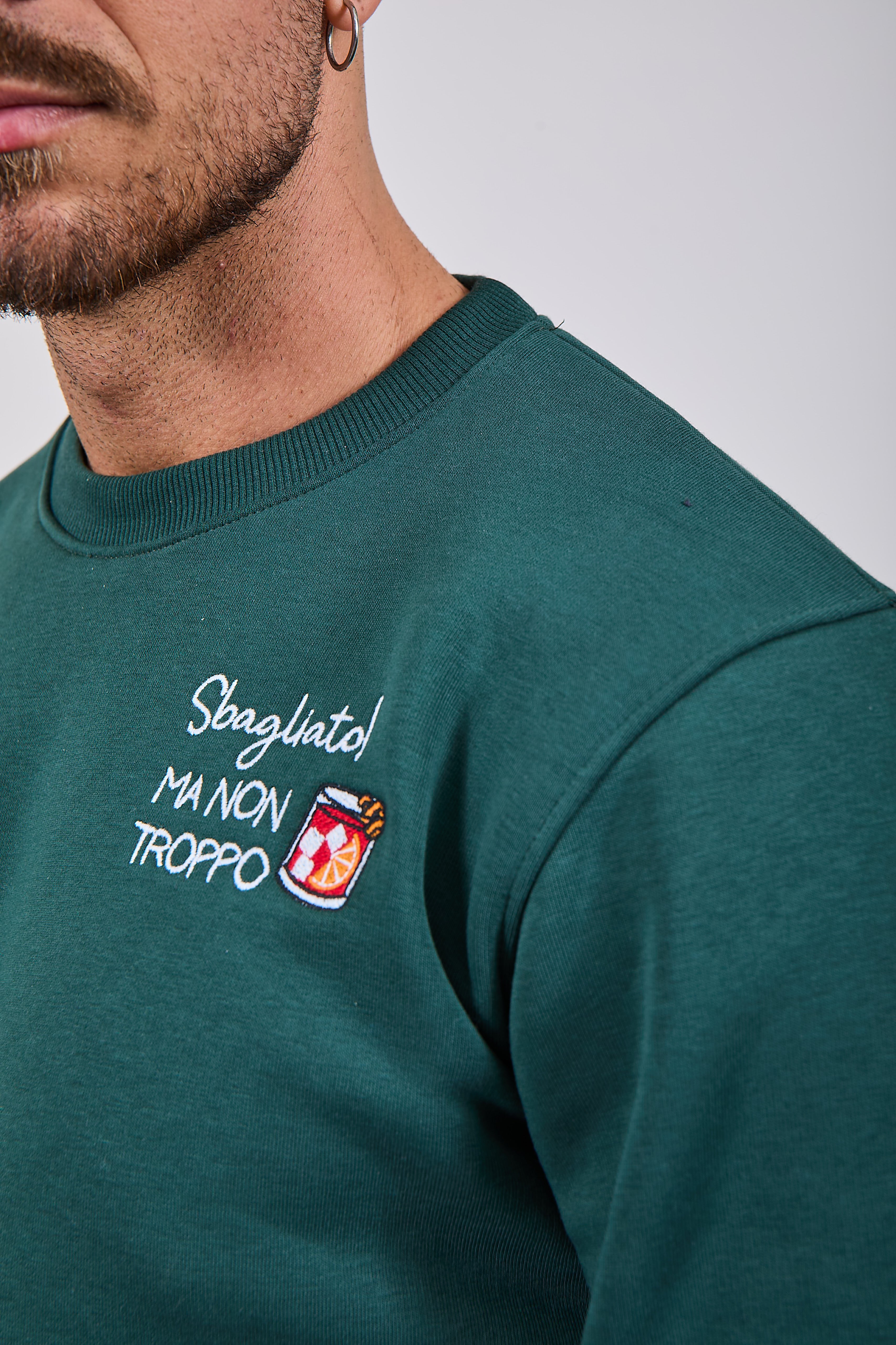 Felpa Superculture Girocollo Verde Bosco A1395 (12218653966676)