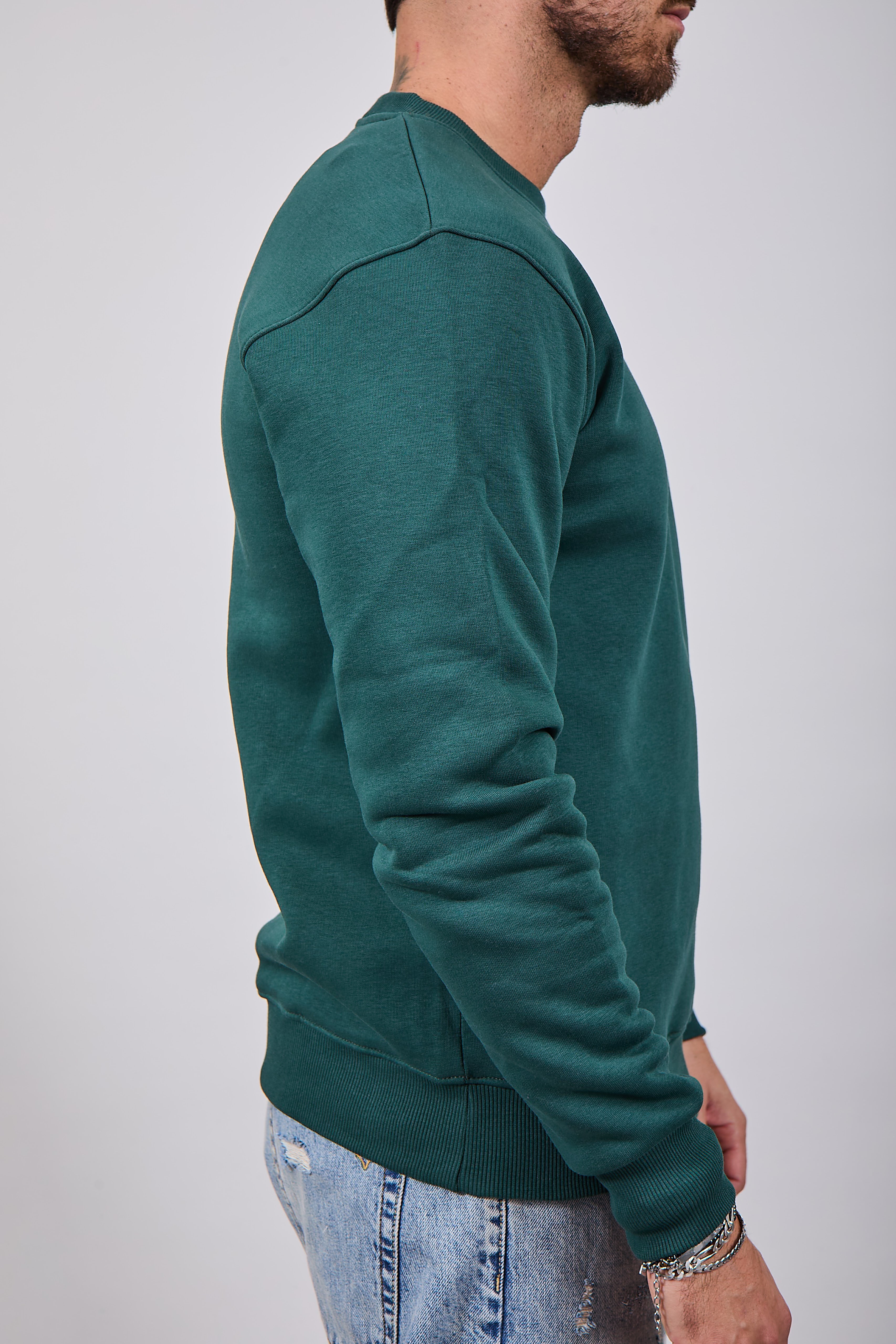 Felpa Superculture Girocollo Verde Bosco A1395 (12218653966676)