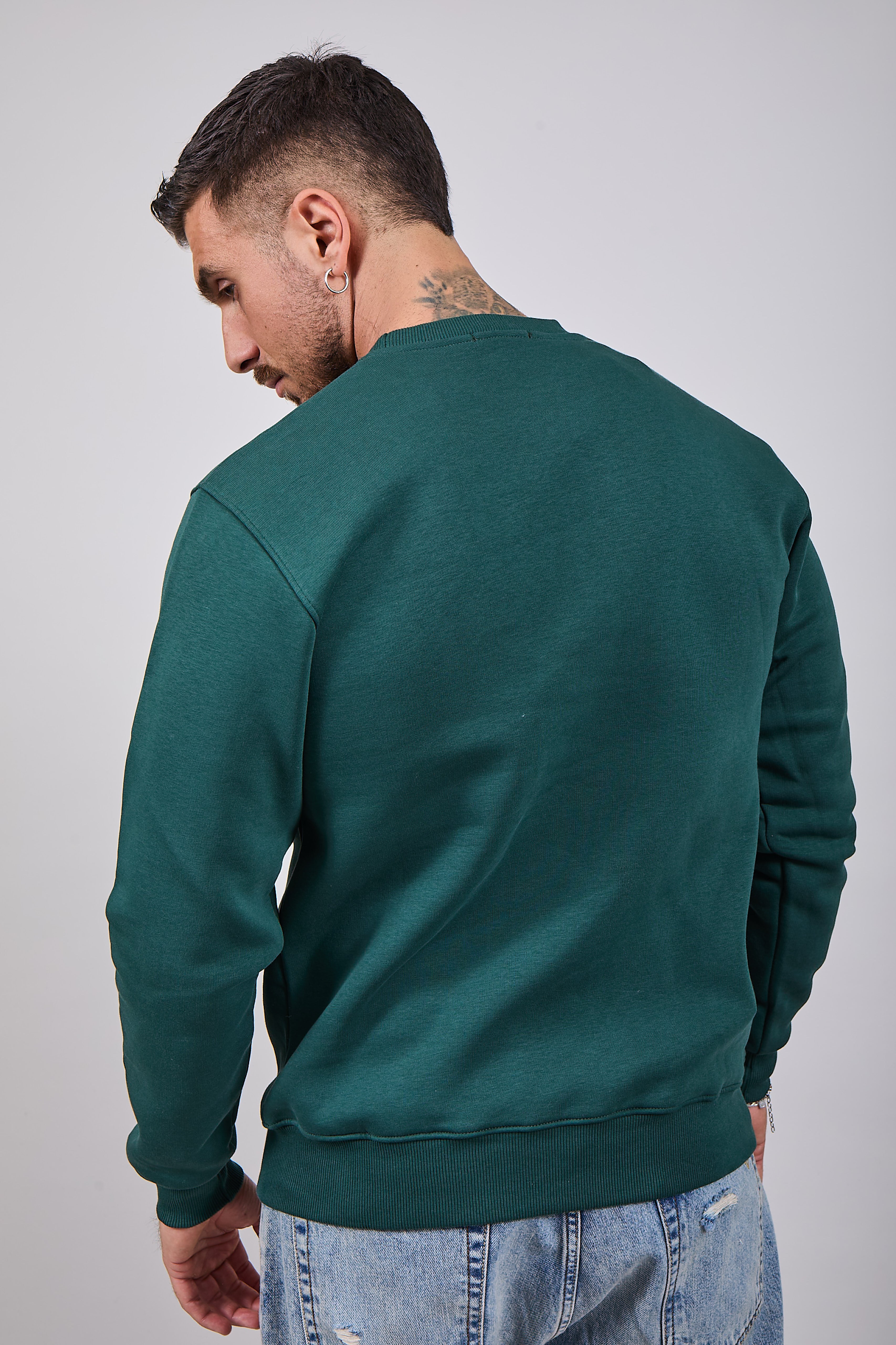 Felpa Superculture Girocollo Verde Bosco A1395 (12218653966676)
