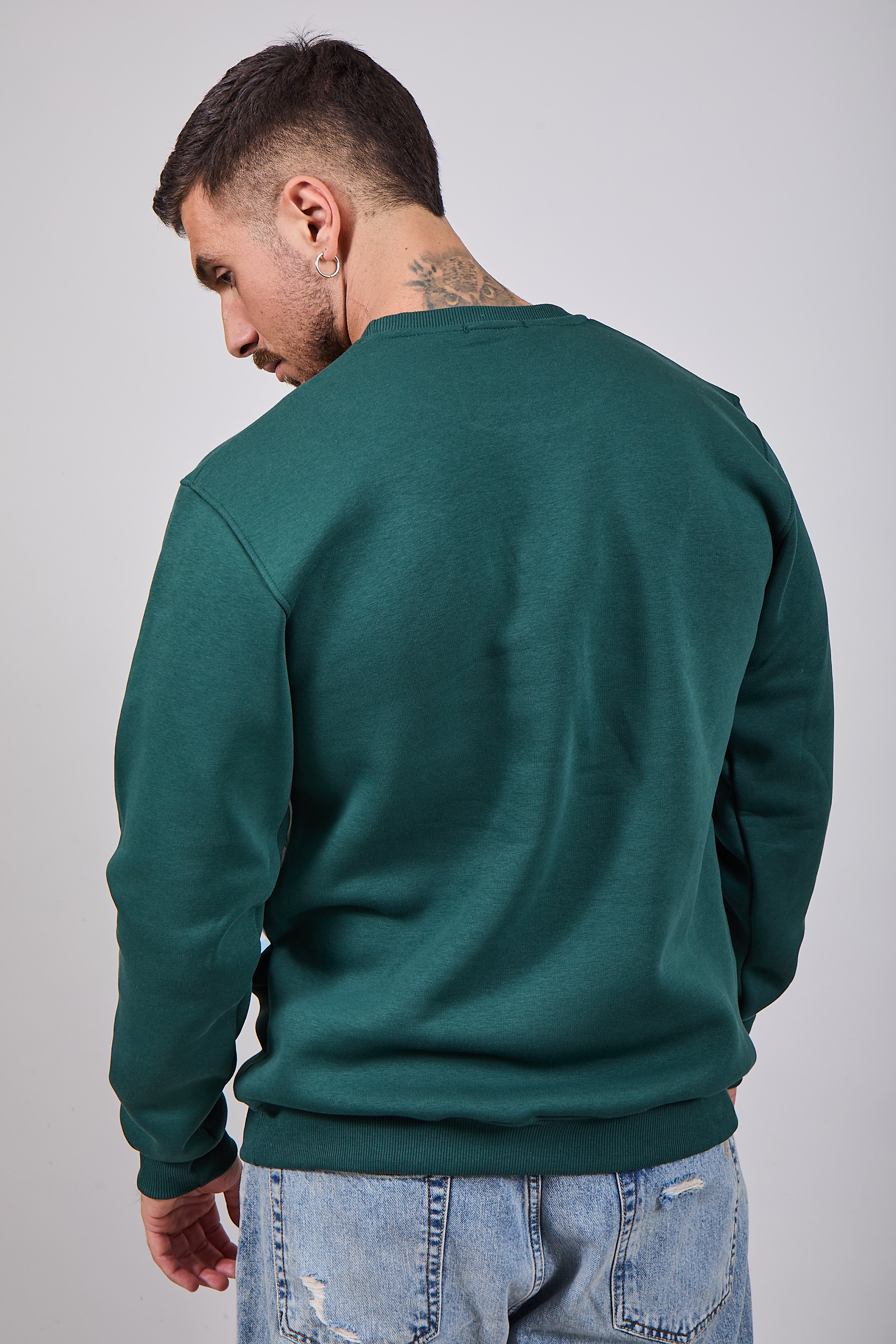 Felpa Superculture Girocollo Verde Bosco A1301 (12218715898196)