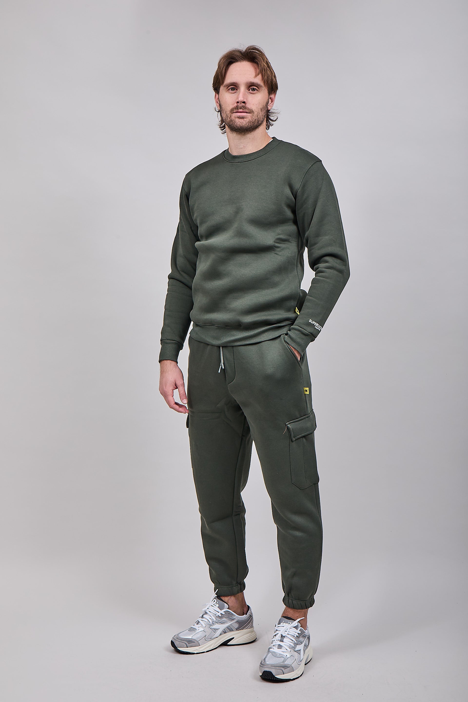 Felpa Superculture Girocollo Teddy Militare
