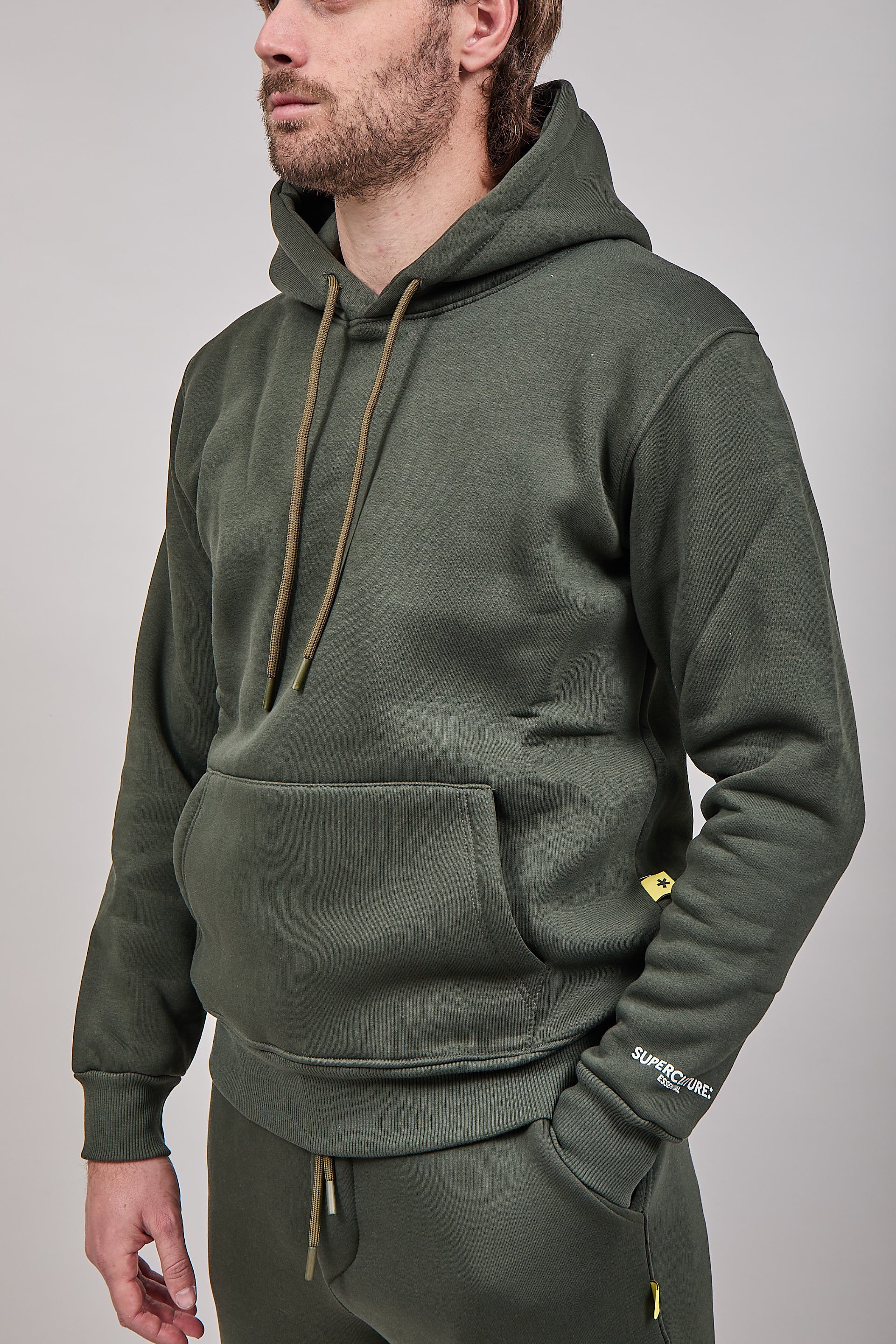 Felpa Superculture Cappuccio Joy Militare