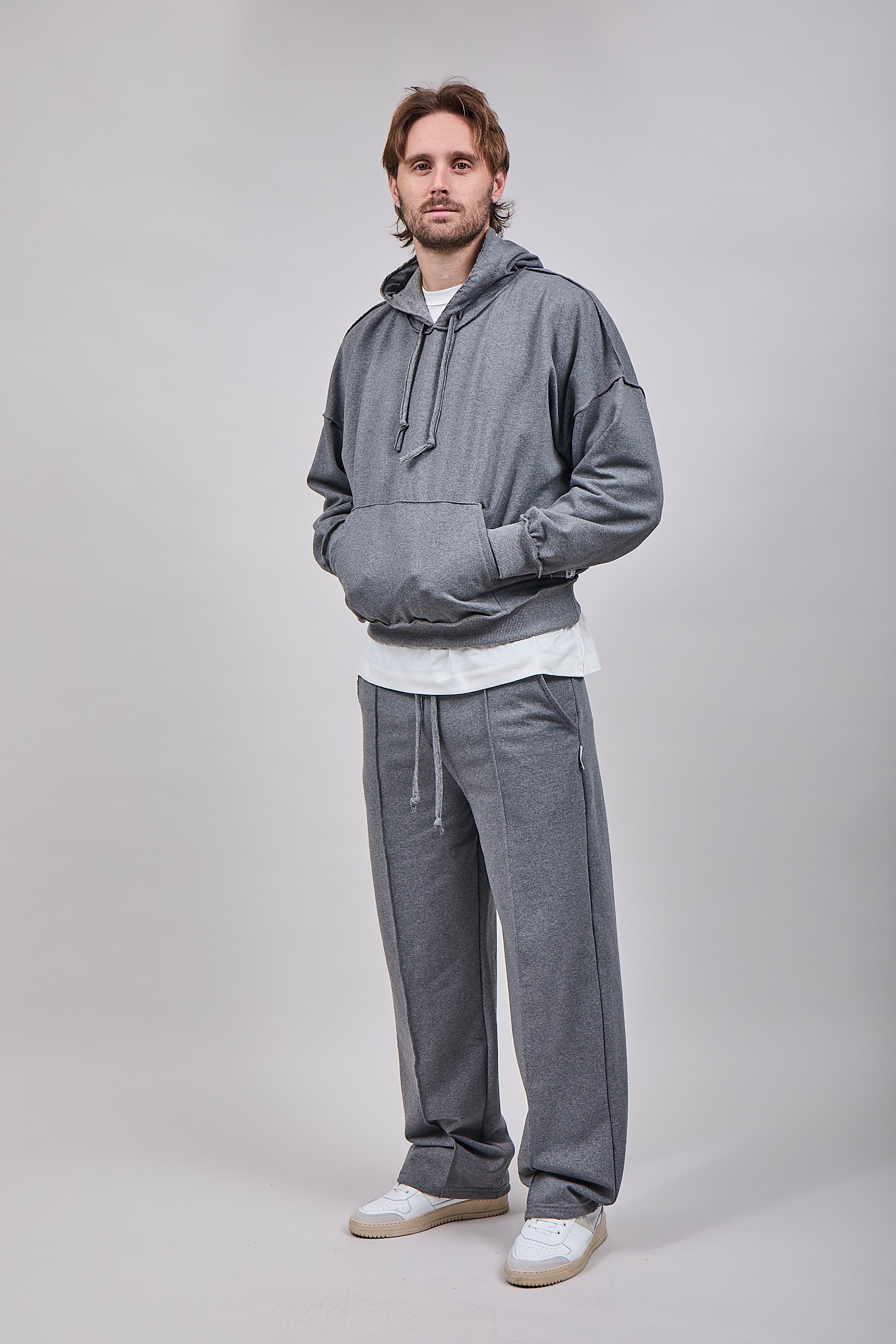 Felpa Berna Cuciture Grigia 392