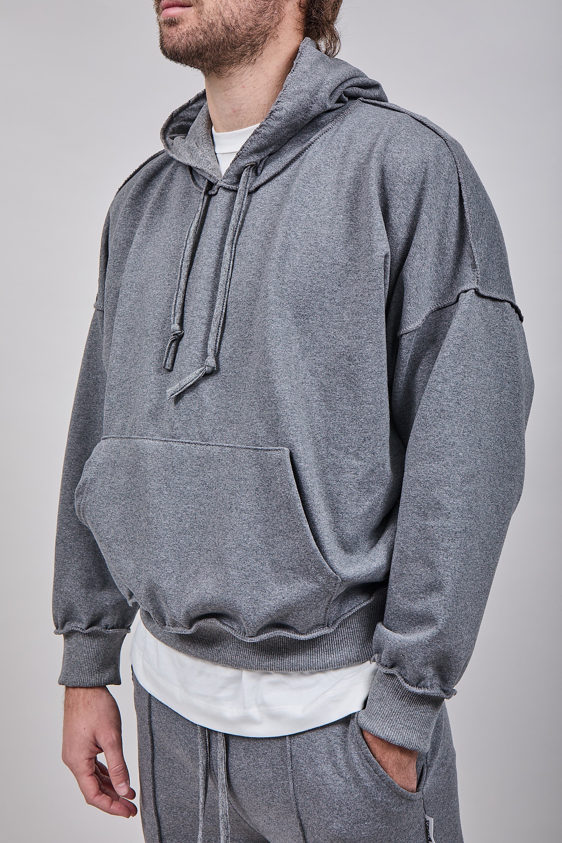 Felpa Berna Cuciture Grigia 392