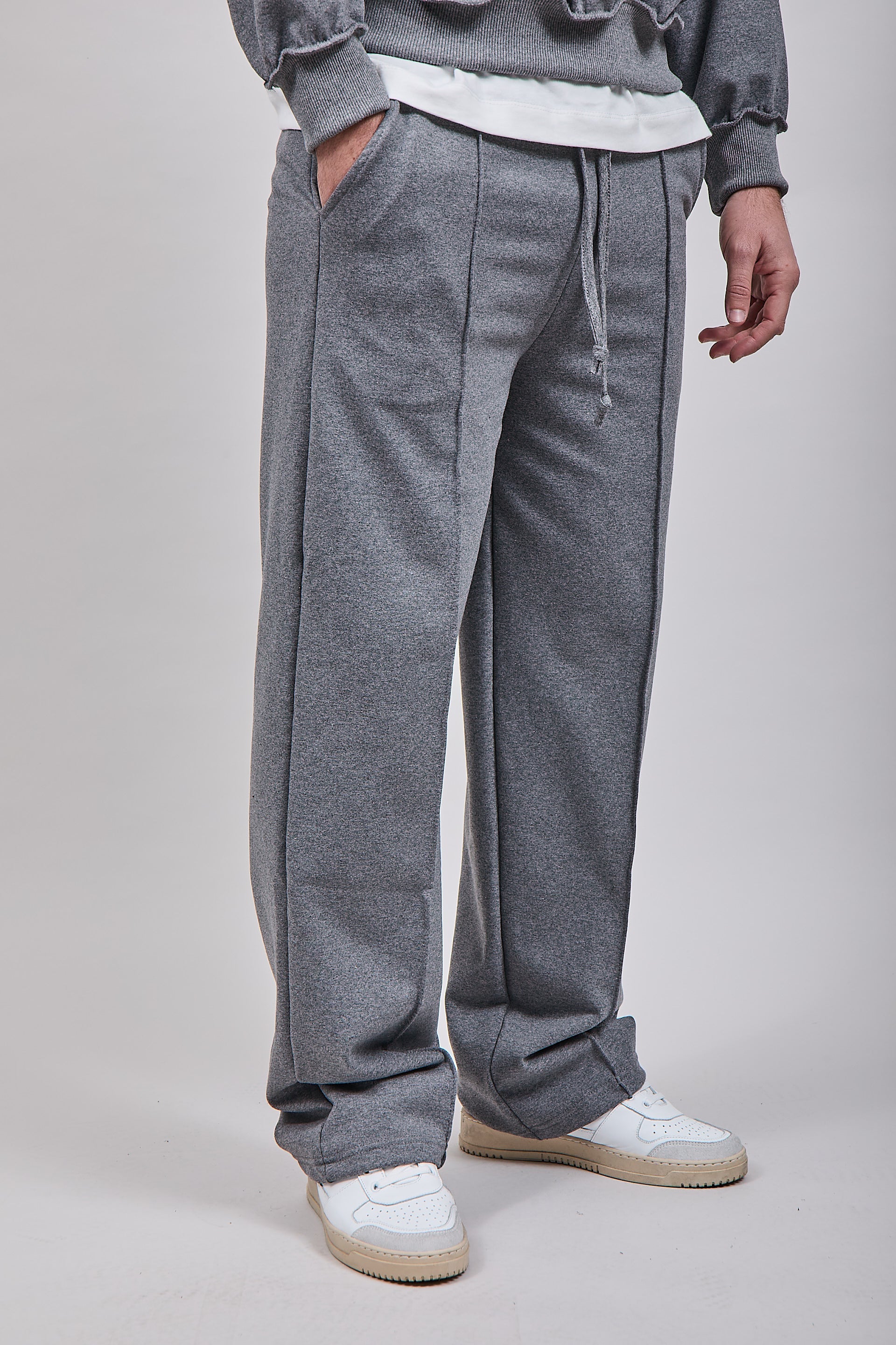 Pantalone Berna Cuciture Grigio 392