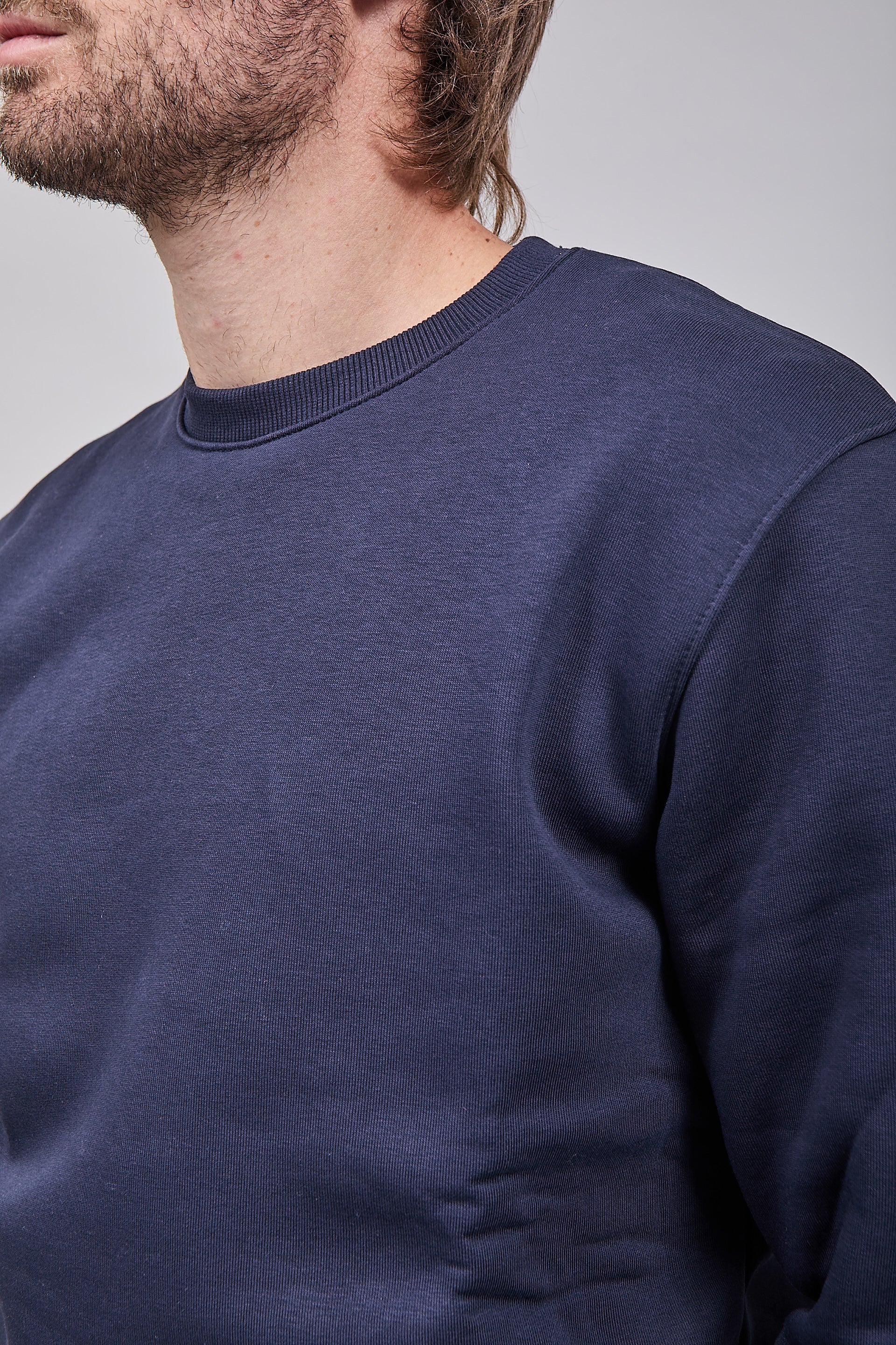 Felpa Superculture Girocollo Teddy Blu