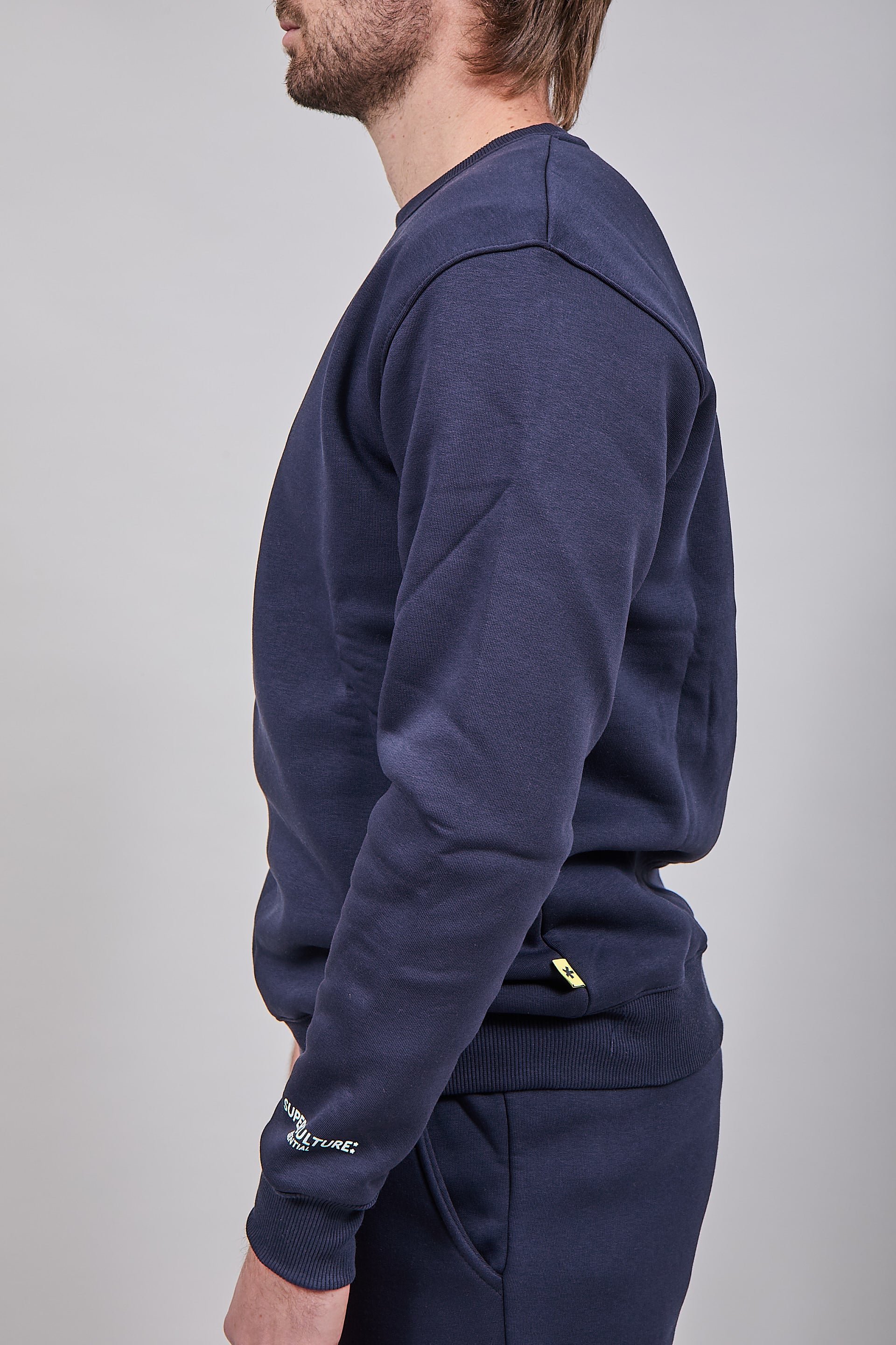 Felpa Superculture Girocollo Teddy Blu