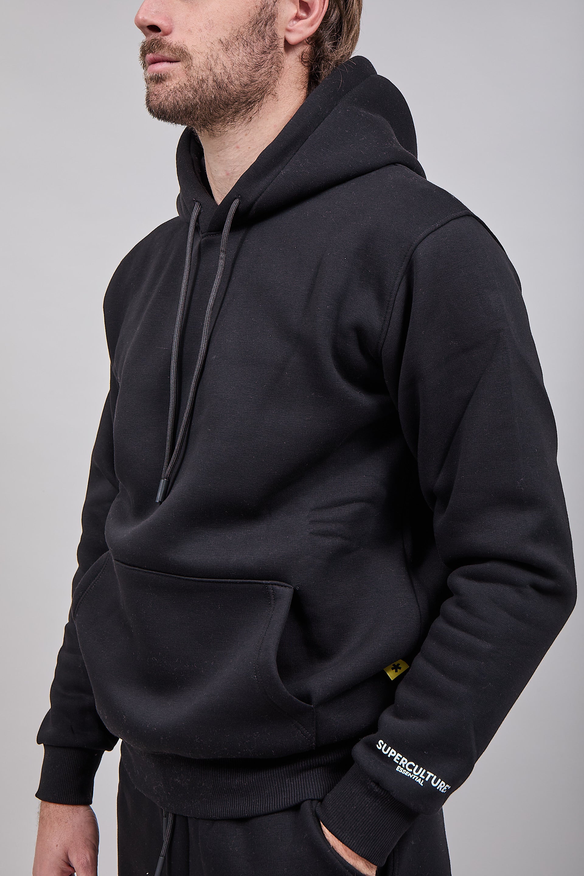 Felpa Superculture Cappuccio Joy Nera