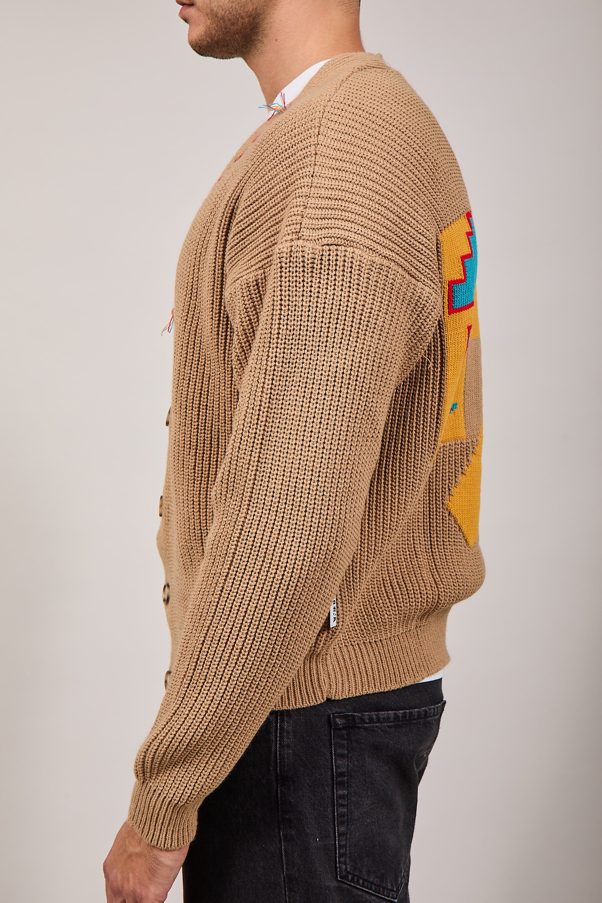 Cardigan Berna Crop Jacquared Cammello 014 (12220062171476)