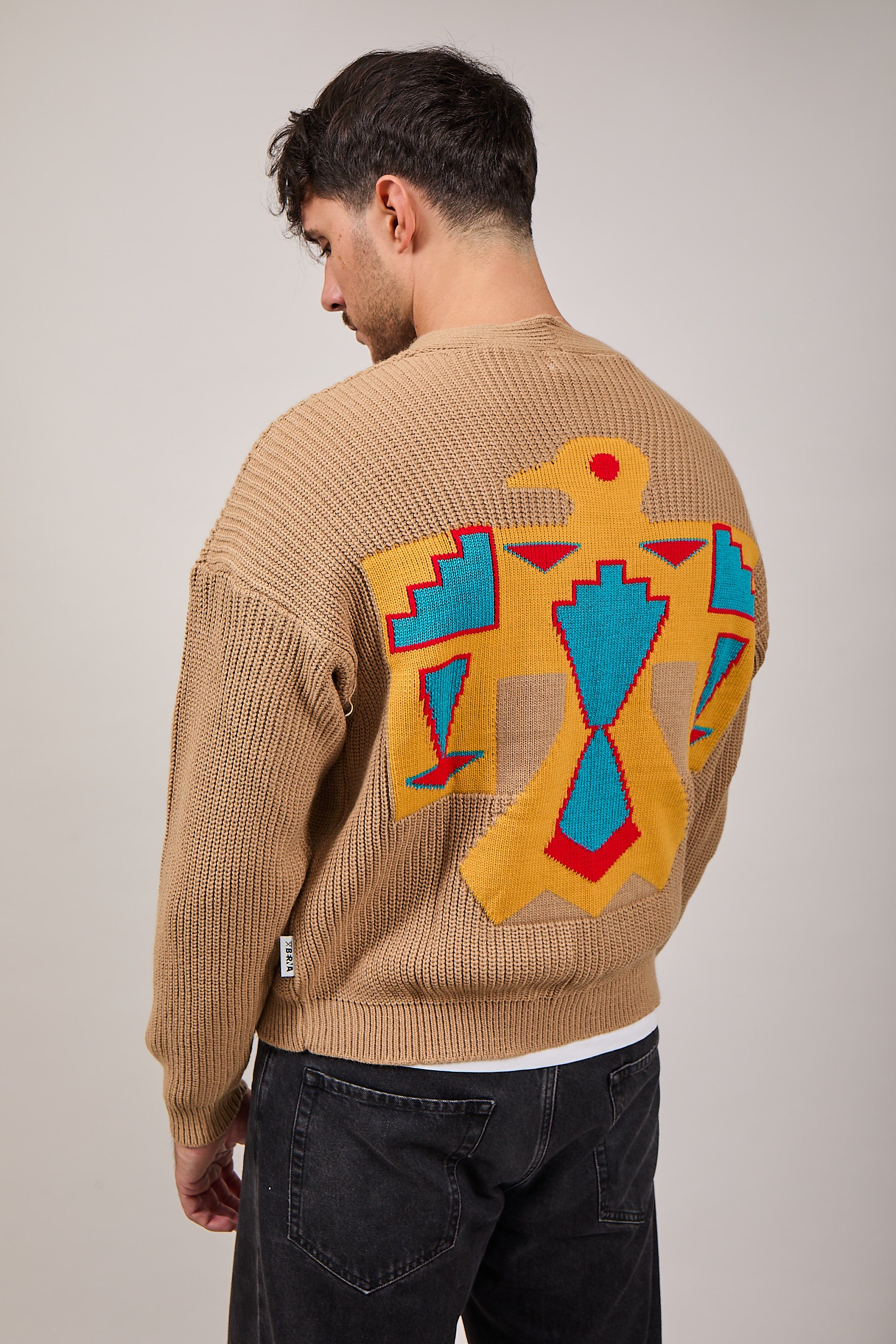 Cardigan Berna Crop Jacquared Cammello 014 (12220062171476)