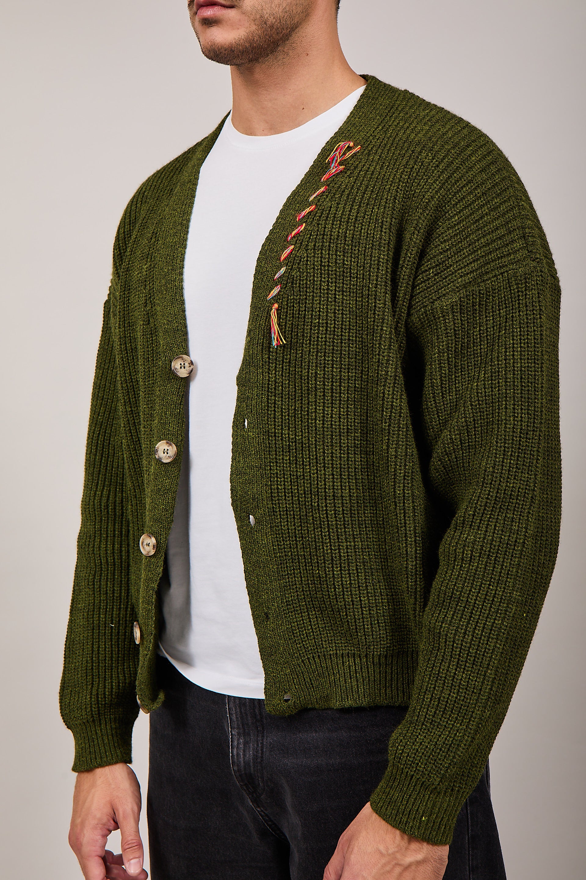 Cardigan Berna Crop Jacquared Verde 014 (12220061811028)