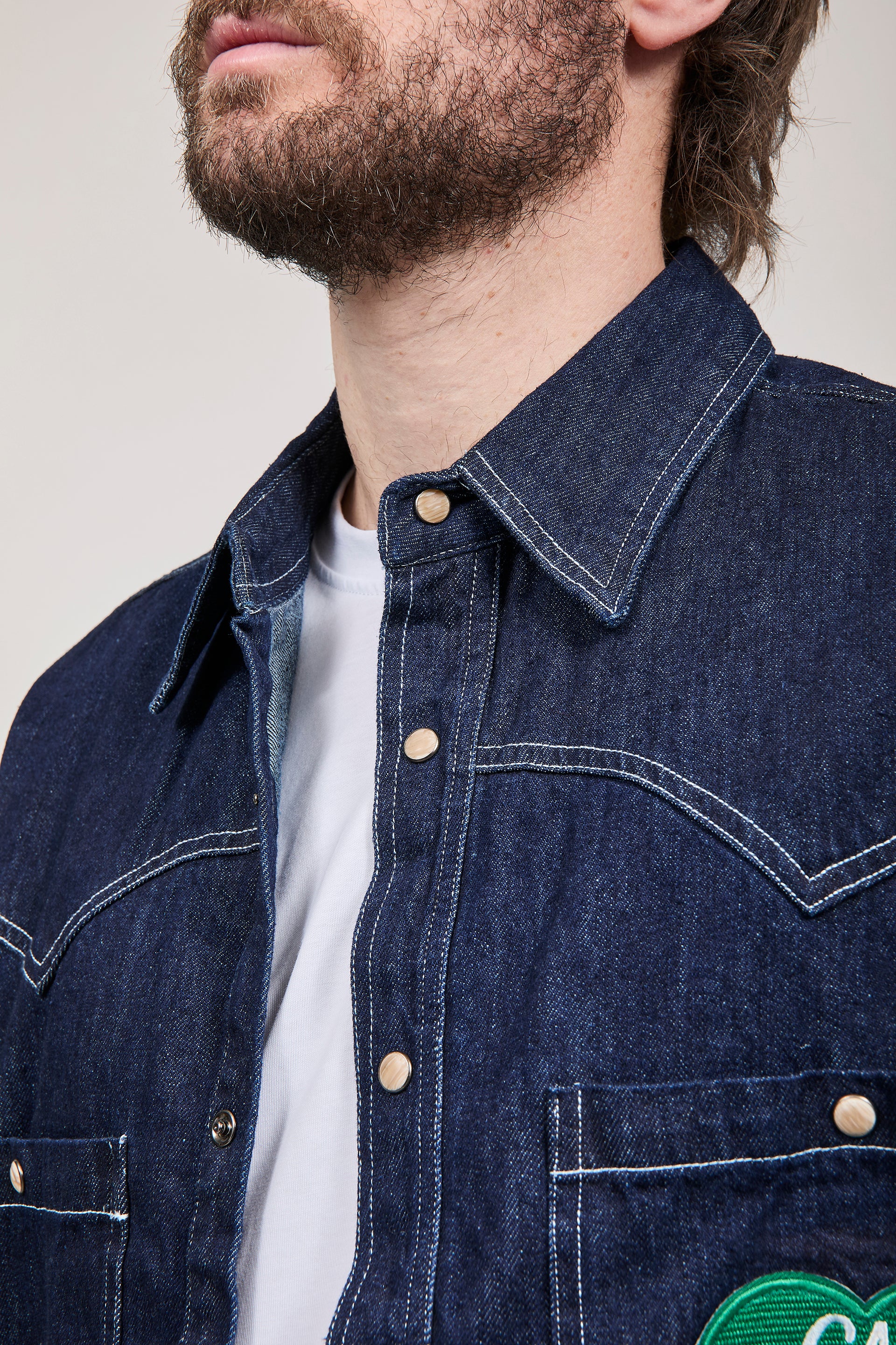 Camicia Berna Denim Patch Boxy