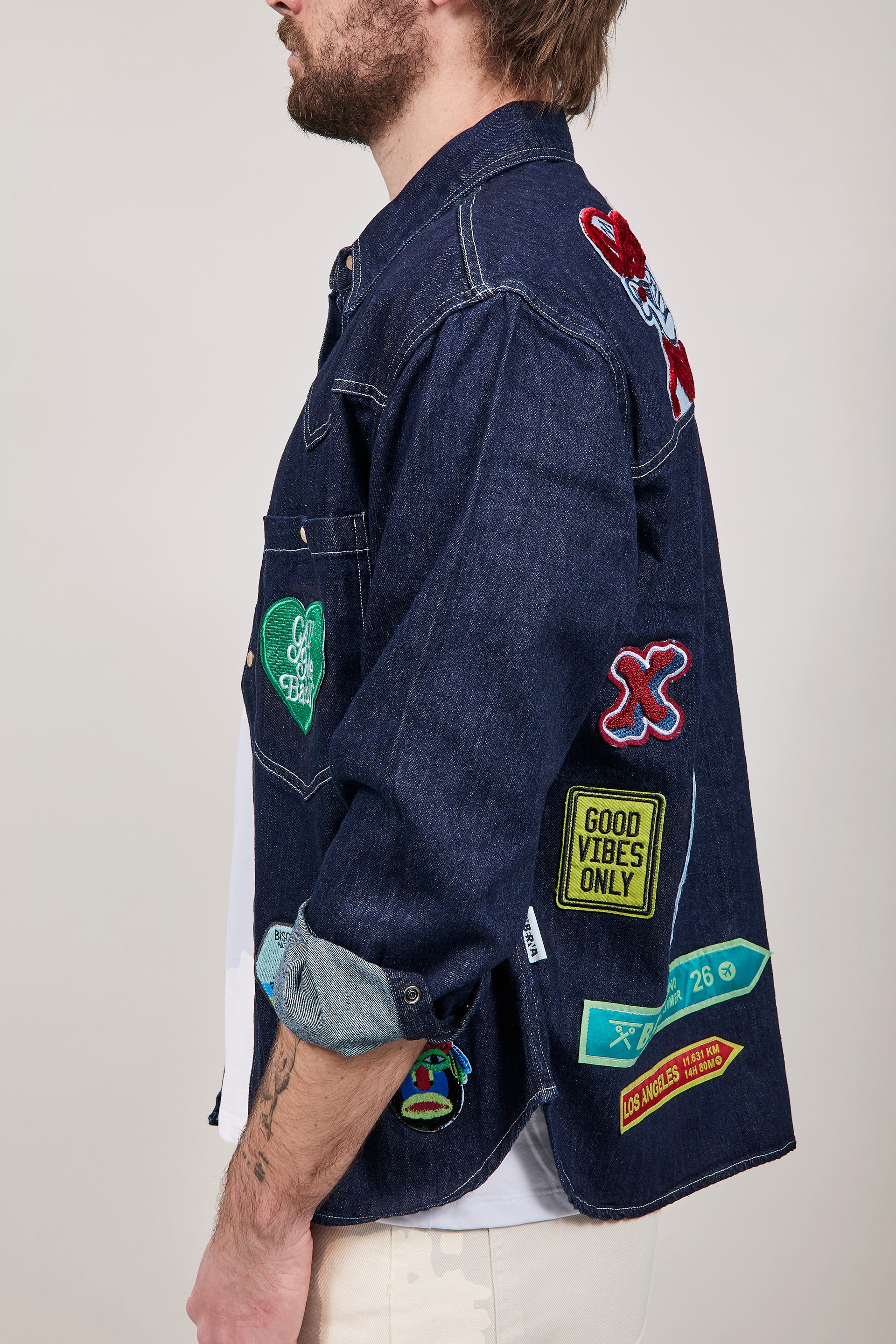 Camicia Berna Denim Patch Boxy