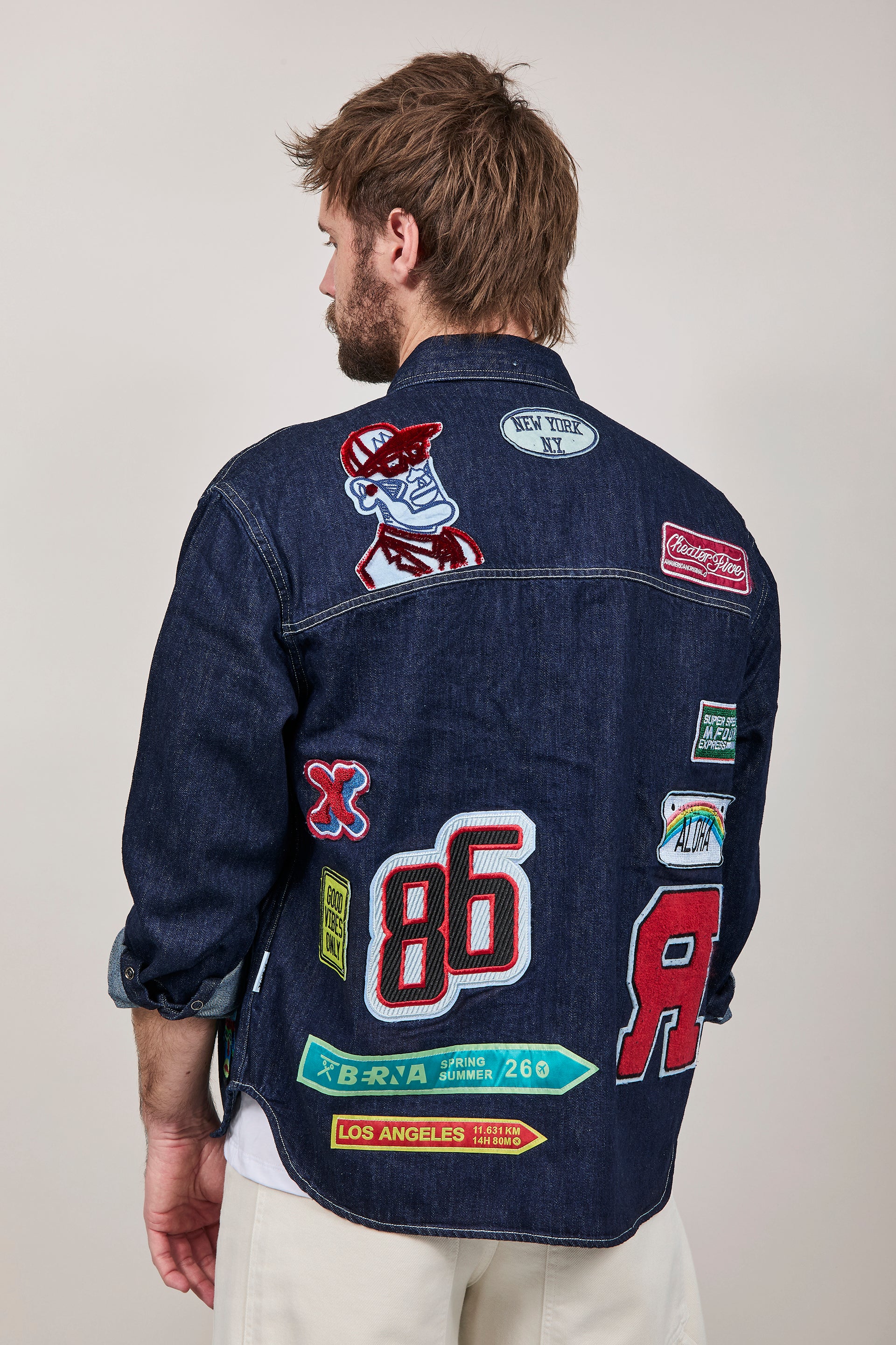 Camicia Berna Denim Patch Boxy