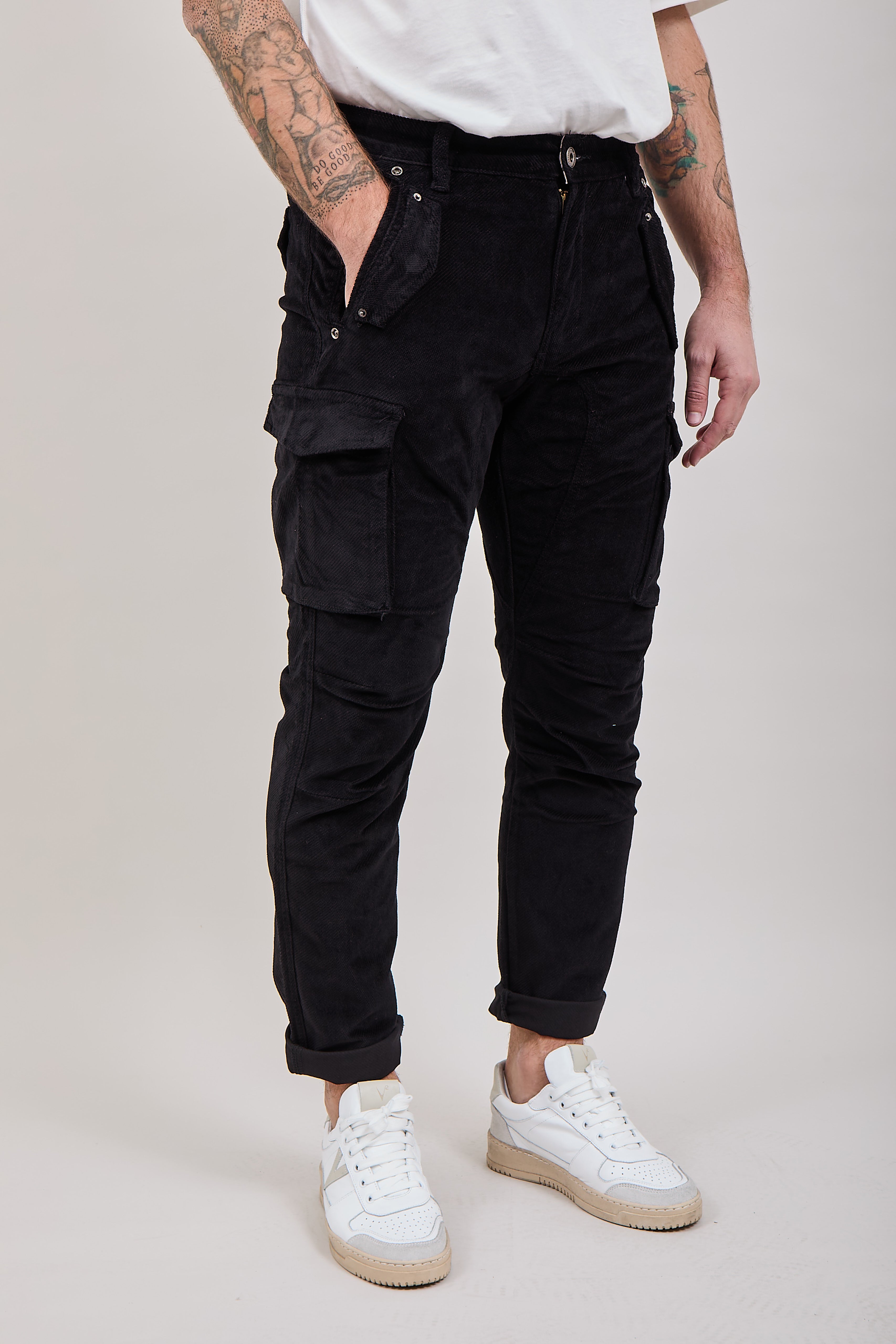 Pantalone Gianni Lupo Cargo Nero 2528