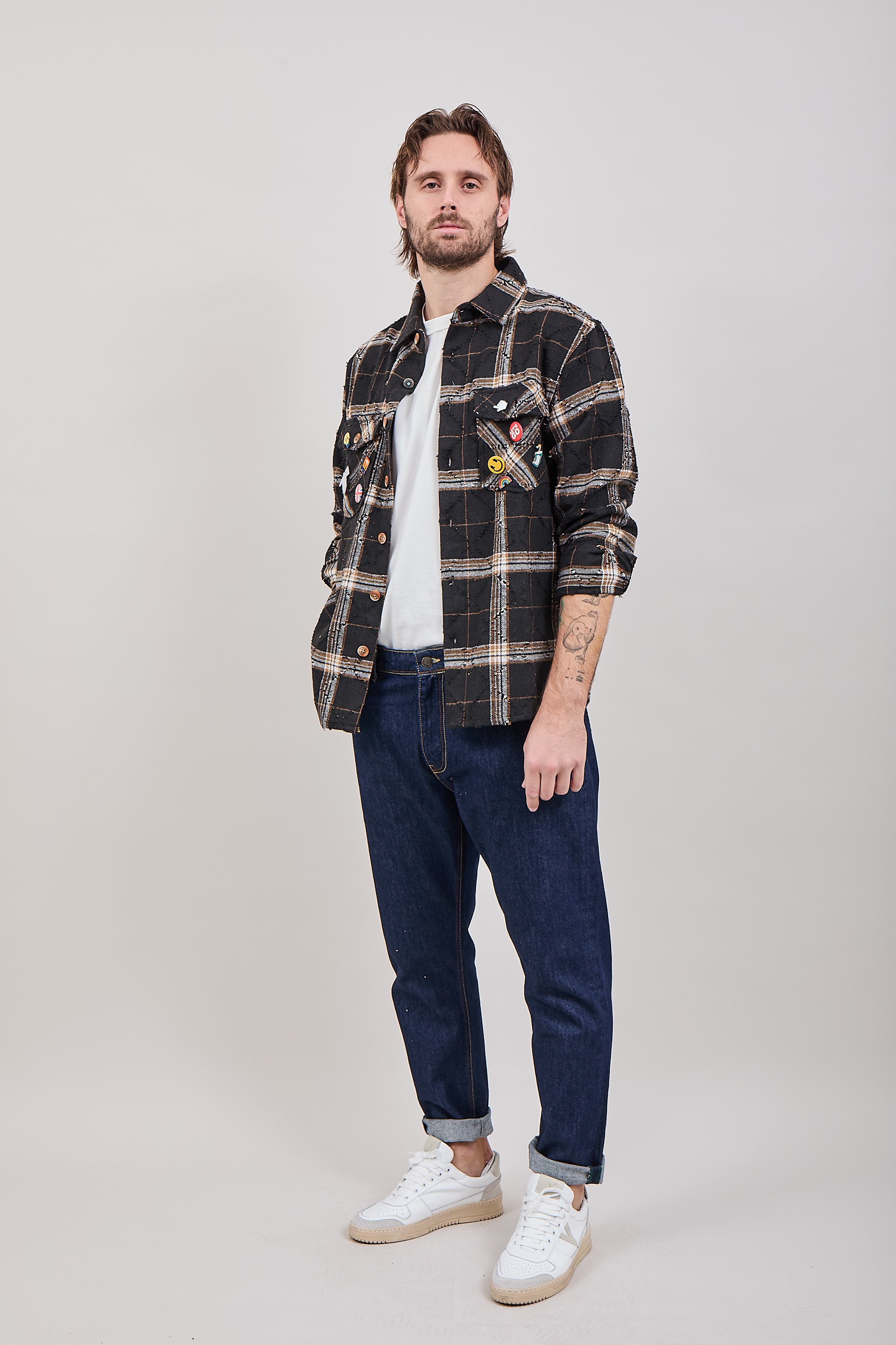 Giacchetta Berna Quadri Rotture Nera 278