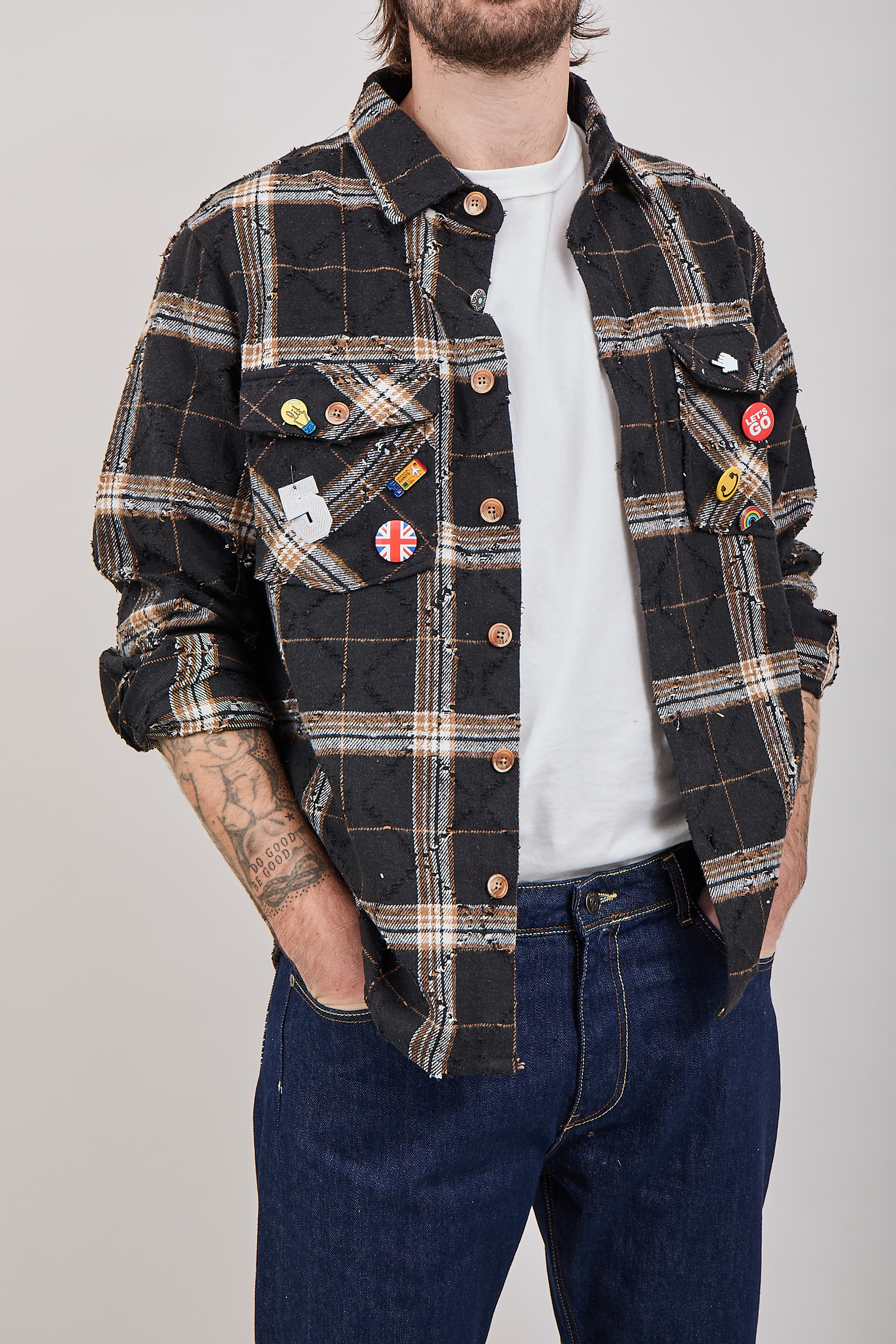 Giacchetta Berna Quadri Rotture Nera 278