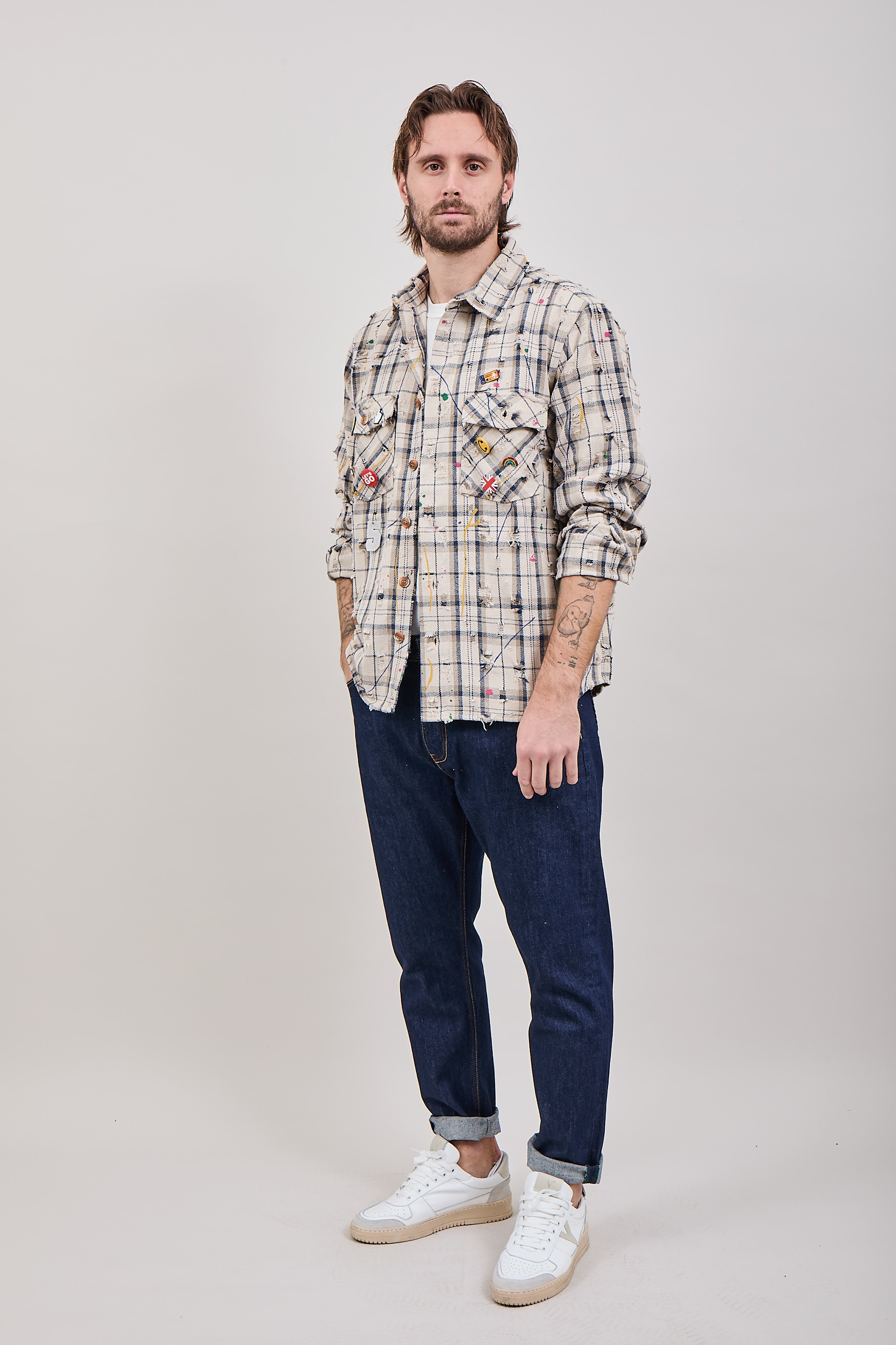 Giacchetta Berna Quadri Rotture Beige 278