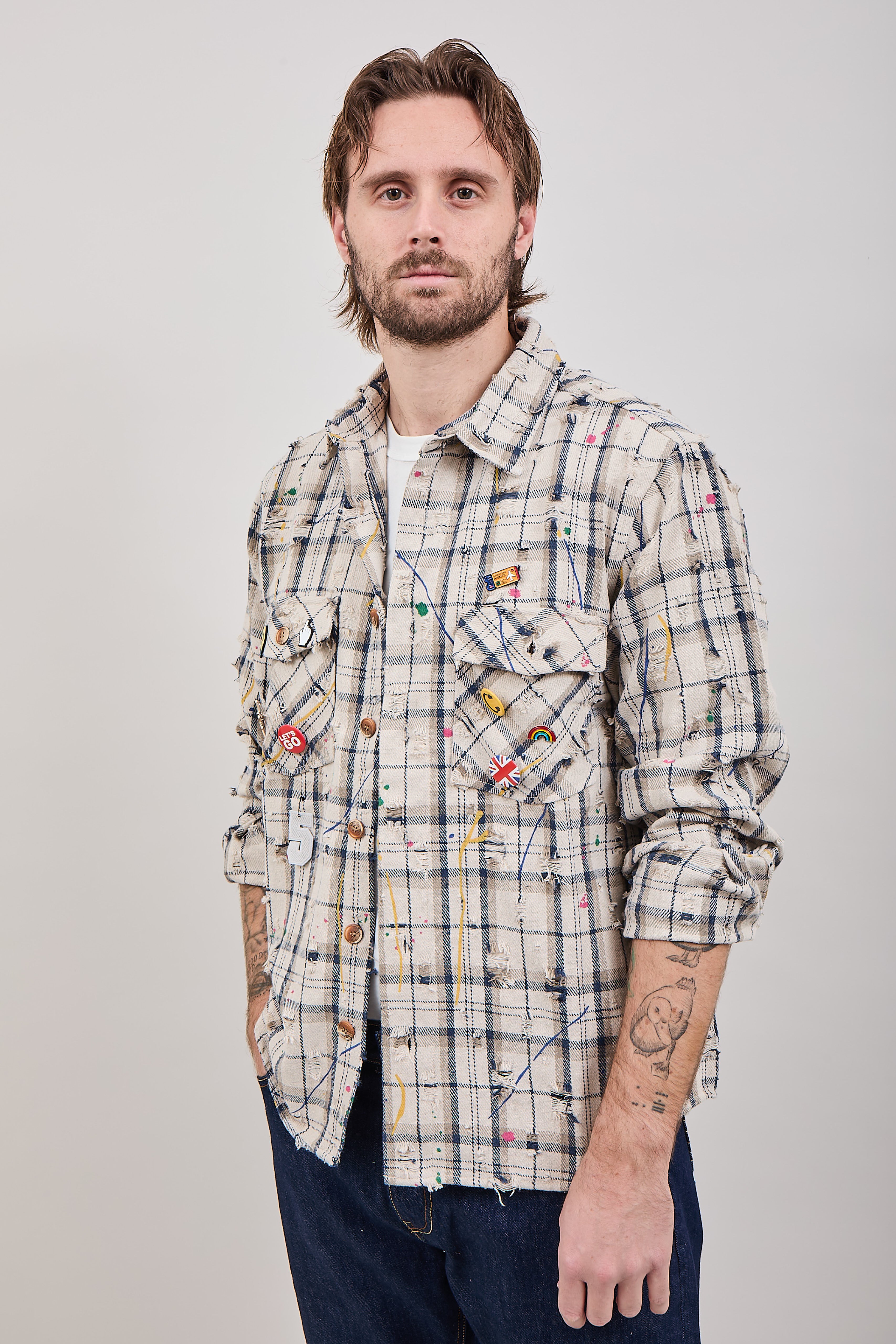 Giacchetta Berna Quadri Rotture Beige 278