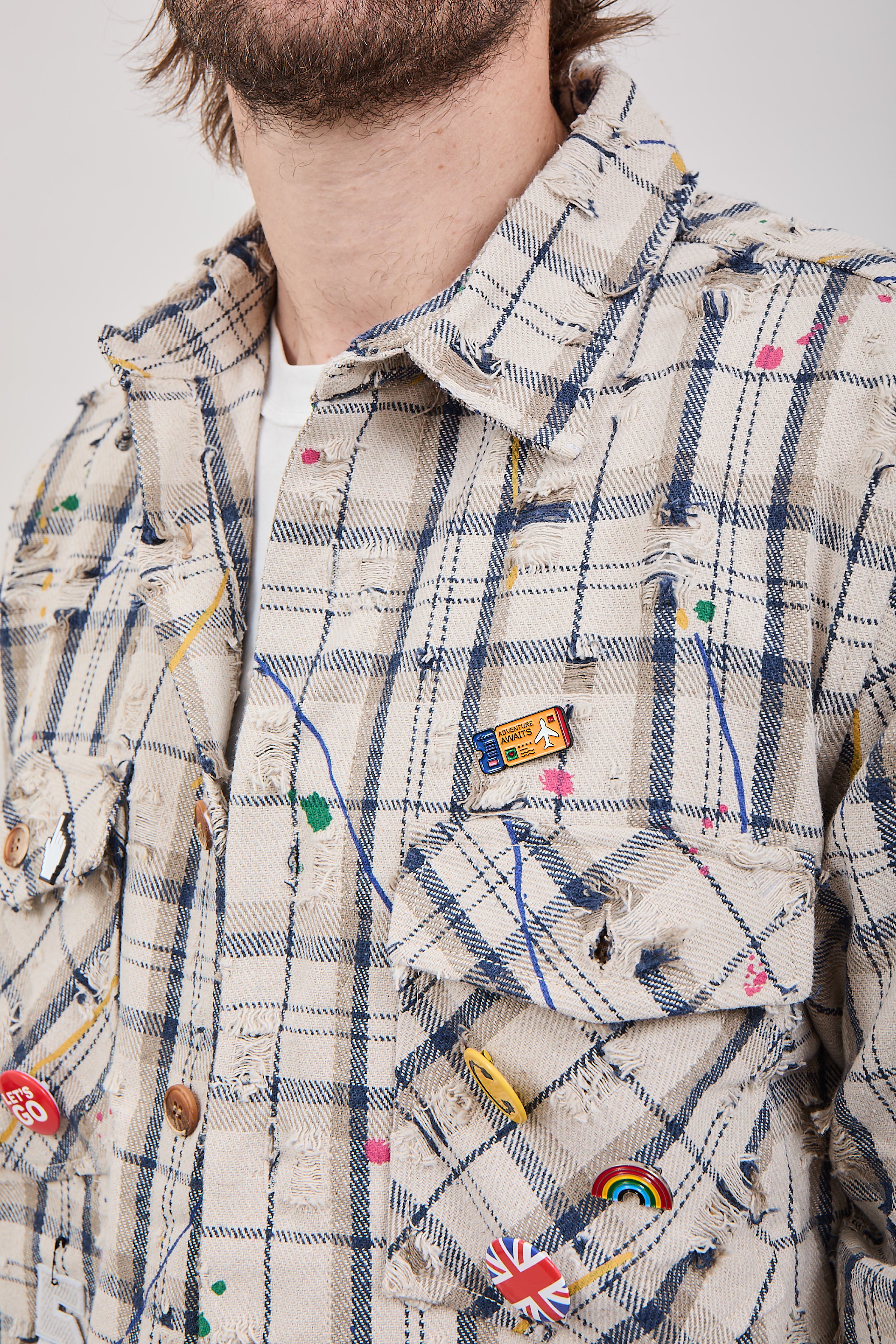 Giacchetta Berna Quadri Rotture Beige 278