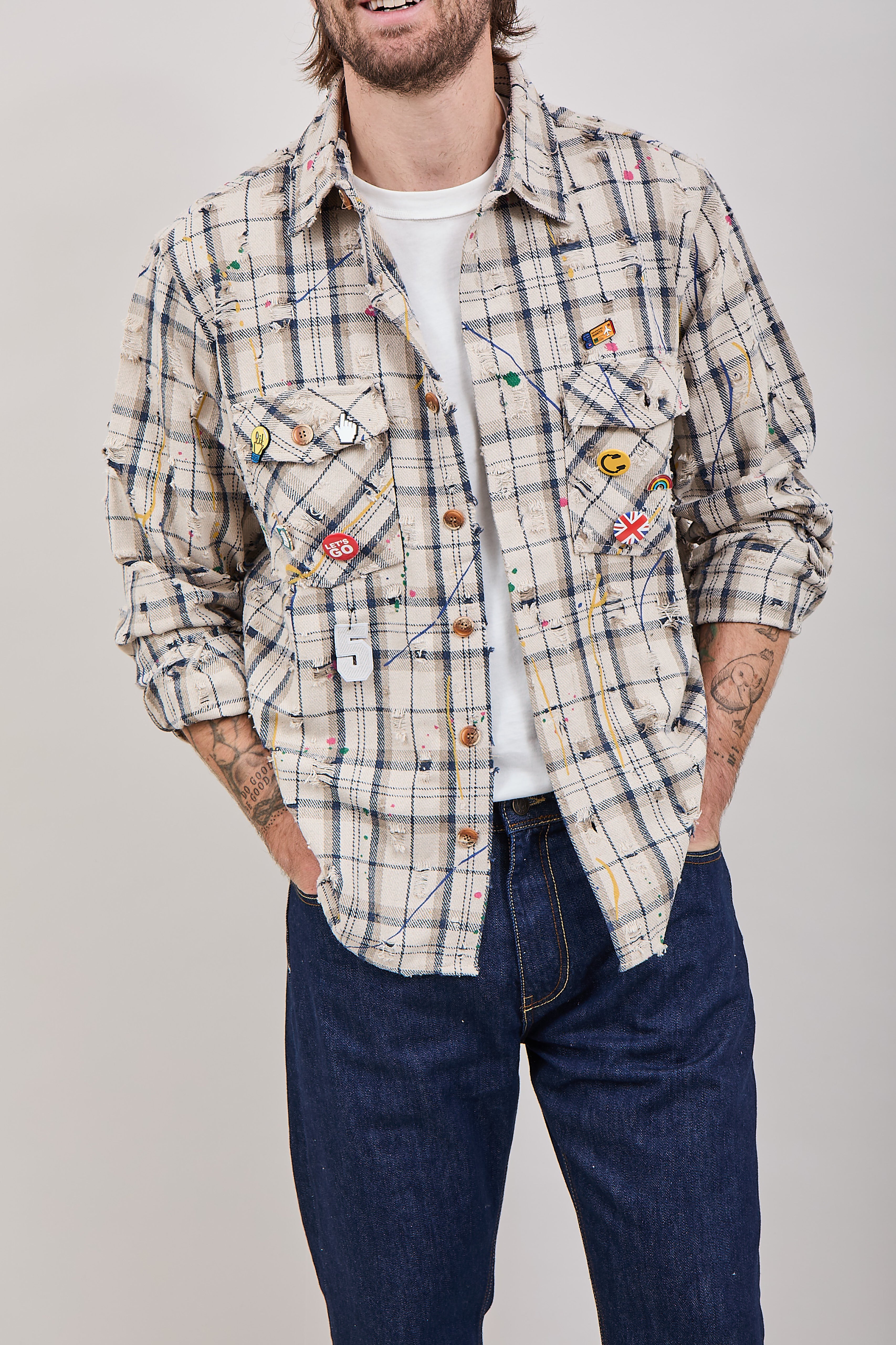 Giacchetta Berna Quadri Rotture Beige 278