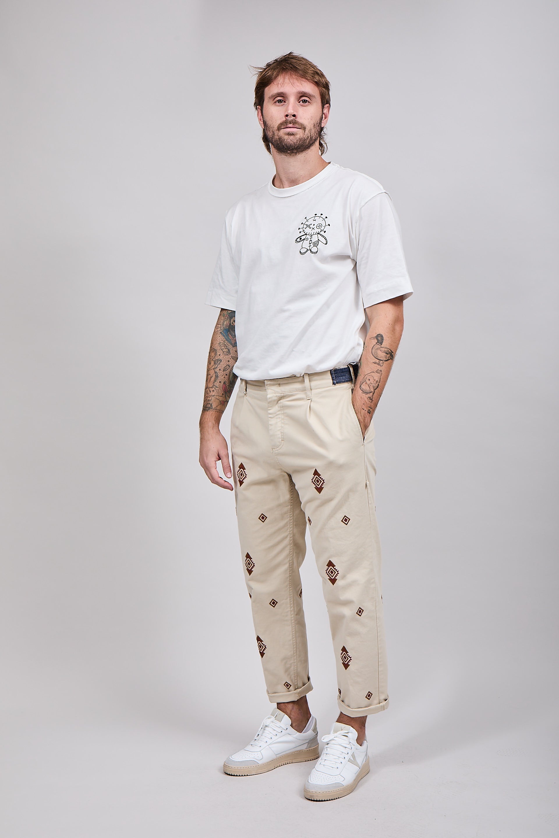 Pantalone Berna etnico 151 Panna
