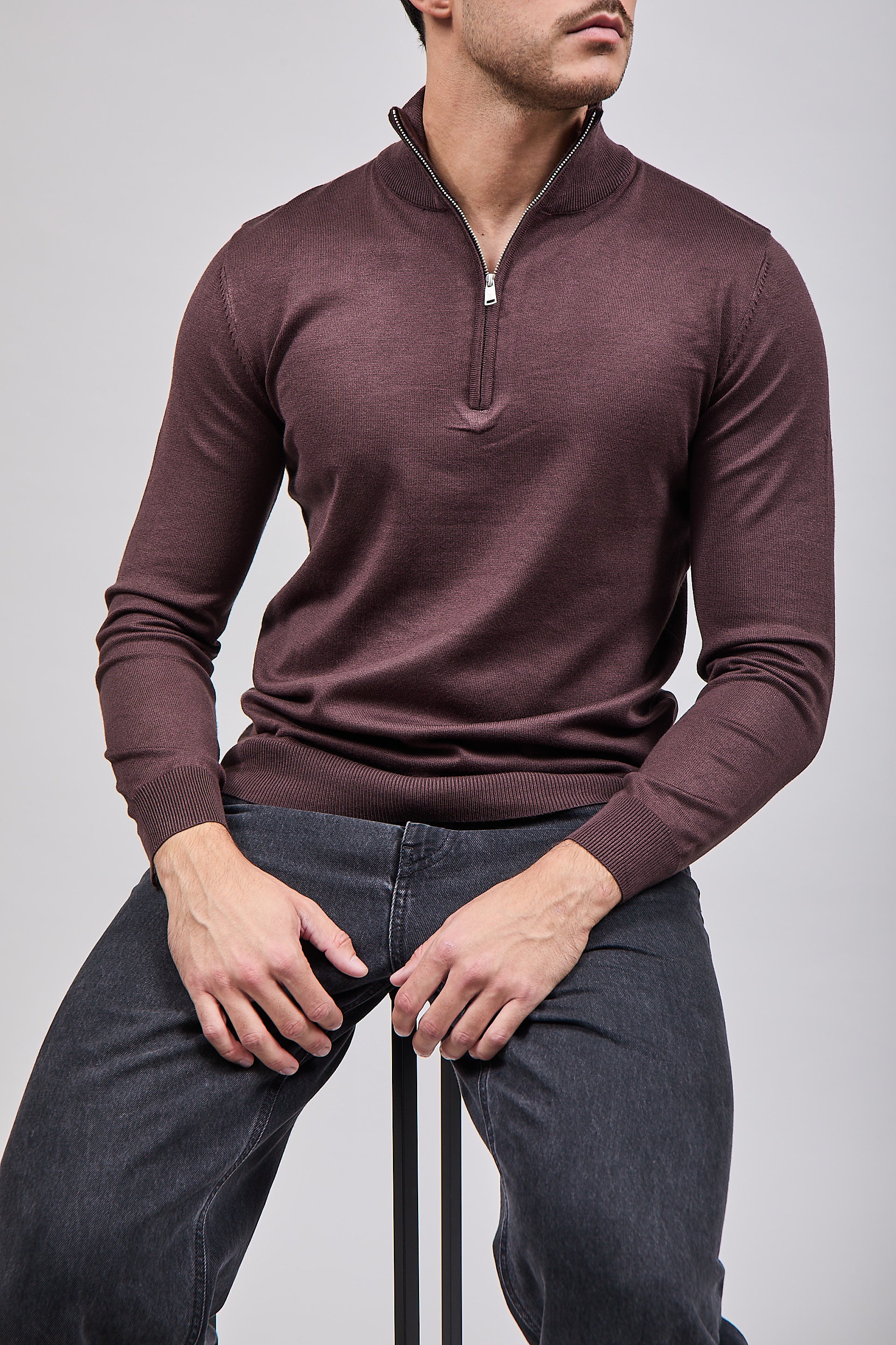 Lupetto Zip Gianni Lupo 35136 Coffee