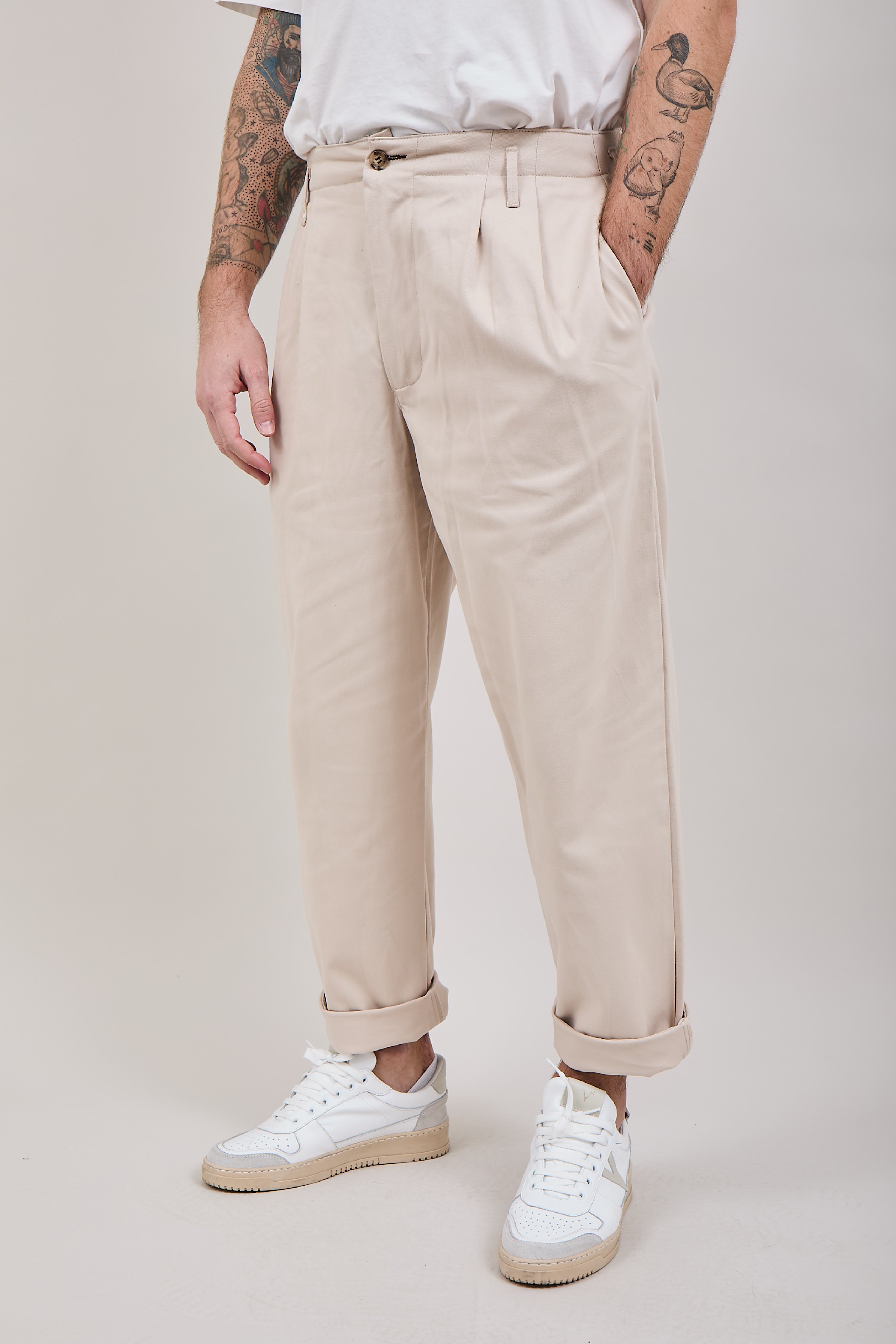 Pantalone Block Eleven Pences Beige 758