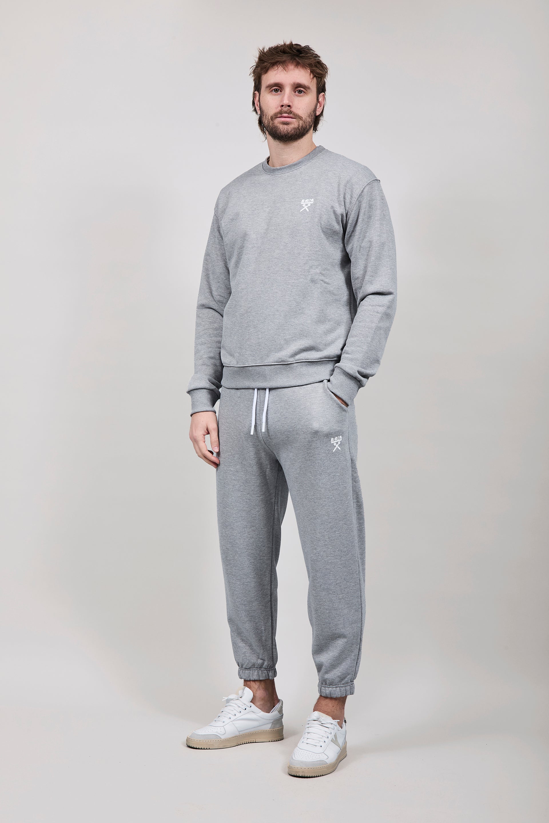 Felpa Berna Girocollo Grigio Melange 53