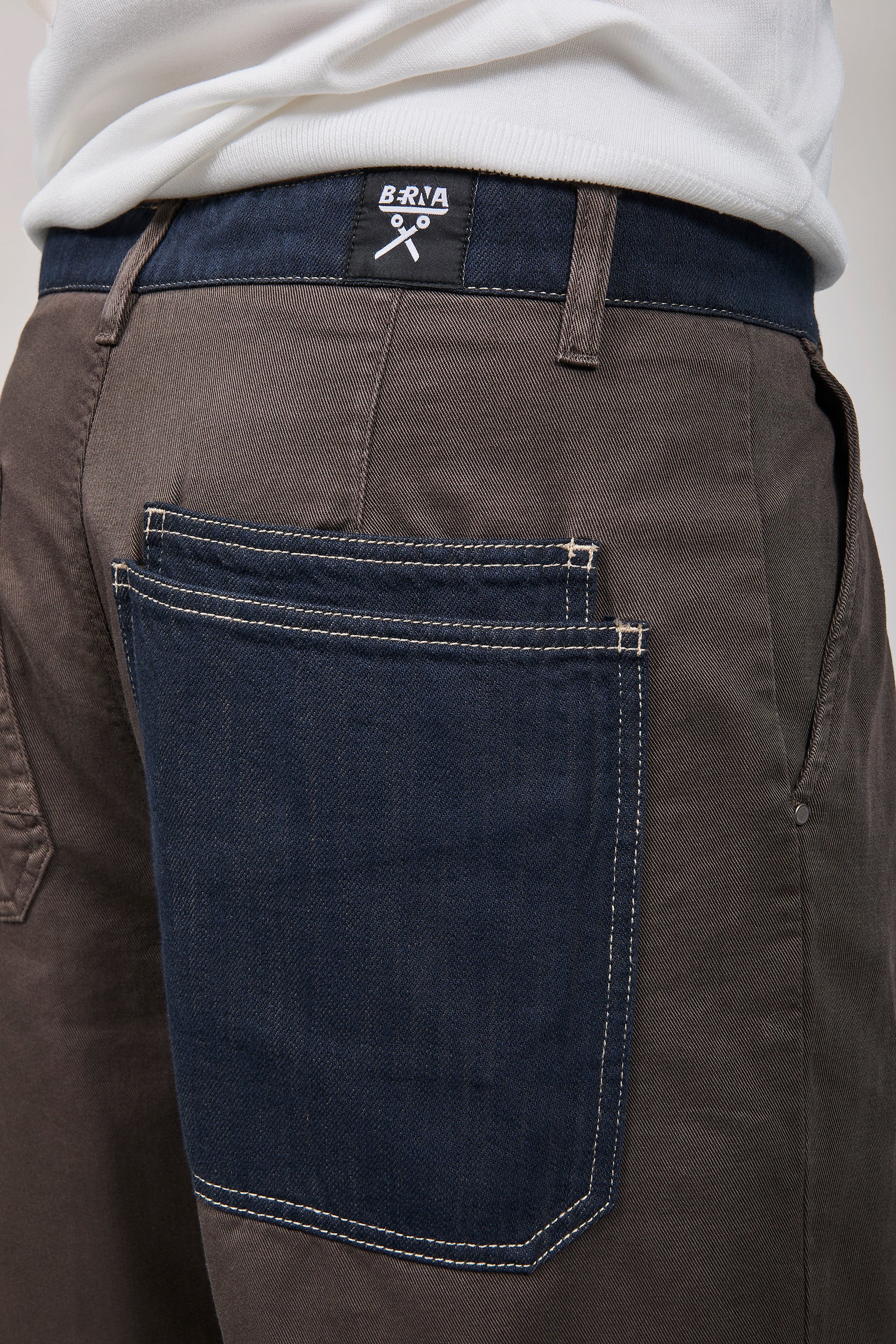 Pantalone cinta denim Berna Caffè