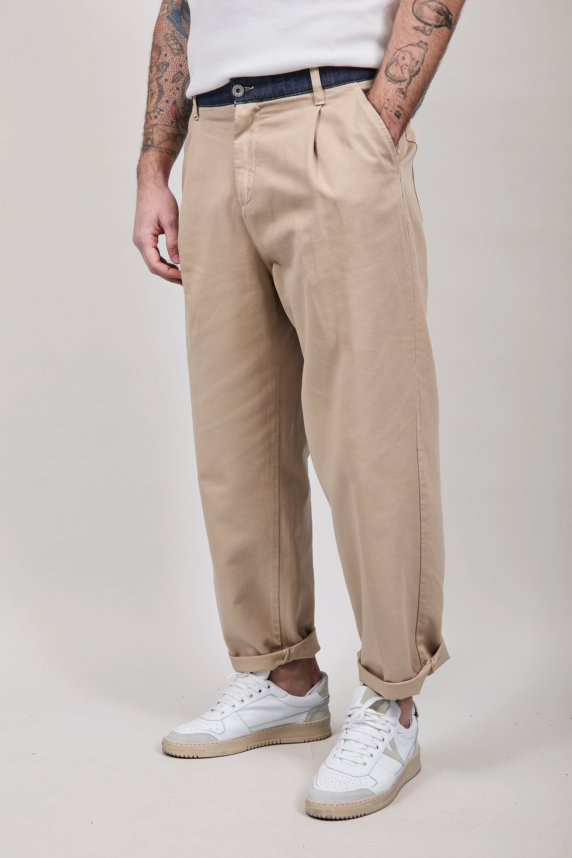 Pantalone cinta denim Berna Beige