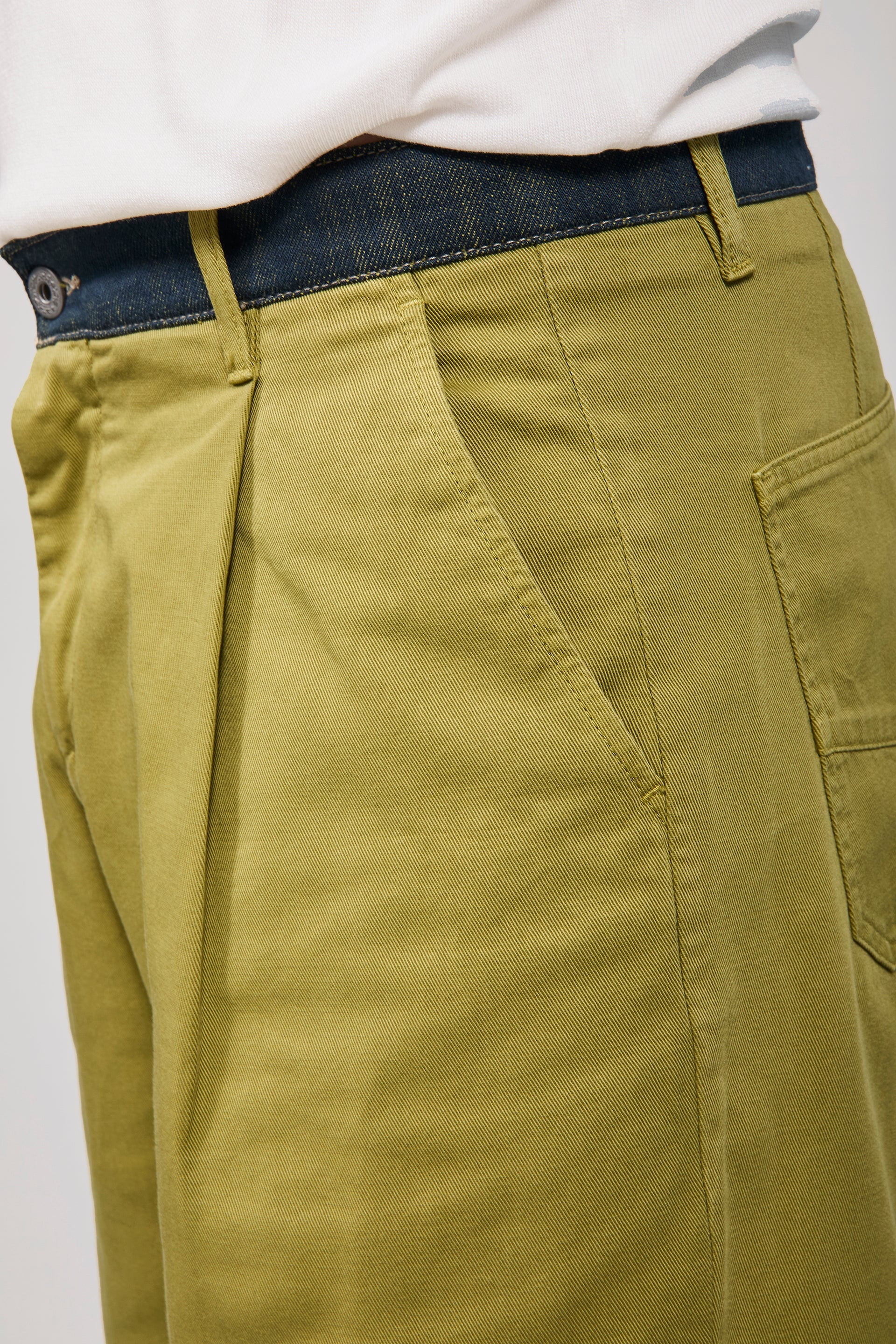 Pantalone cinta denim Berna Verde Chiaro