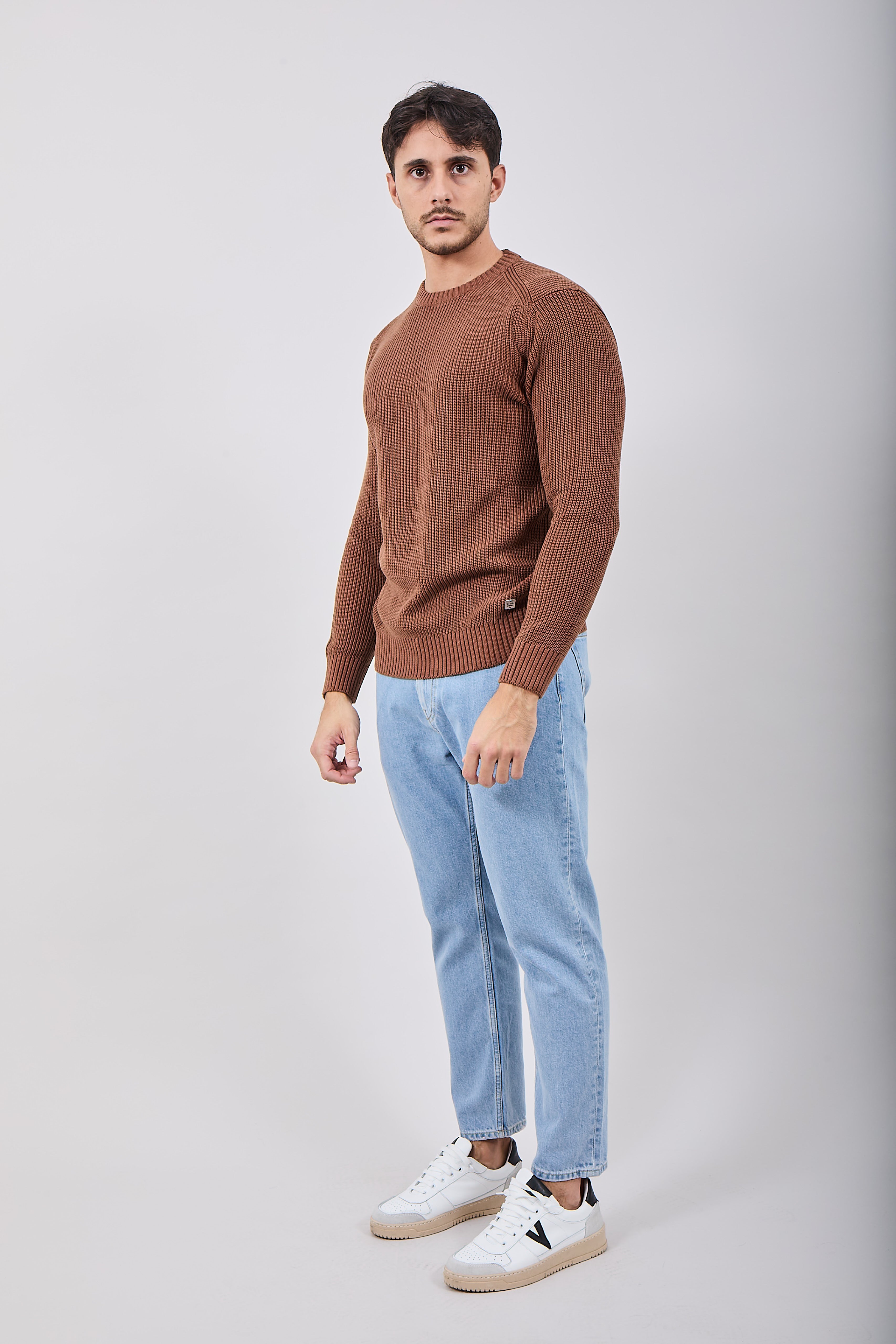 Maglione Block Eleven Stone Caffè