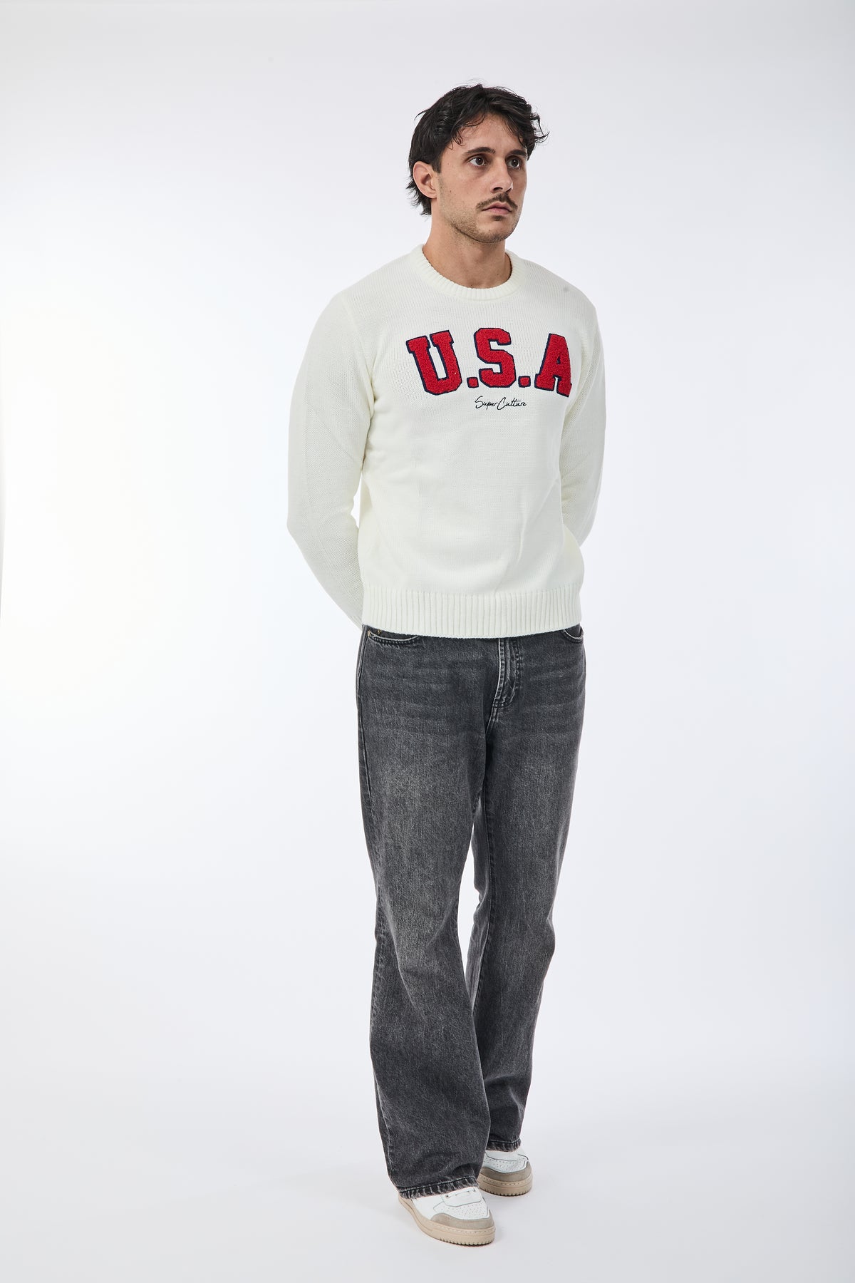 Maglione Superculture AK7009 Bianco
