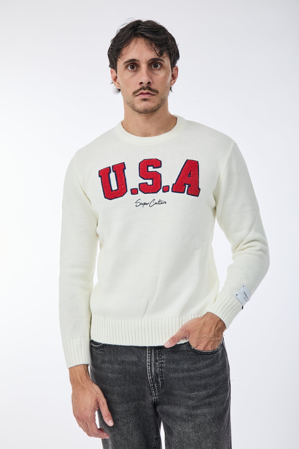 Maglione Superculture AK7009 Bianco