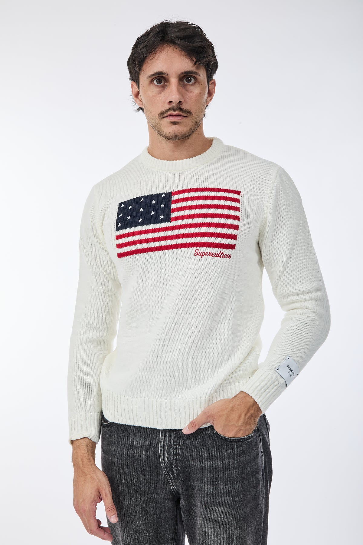 Maglione Superculture AK7021 Bianco